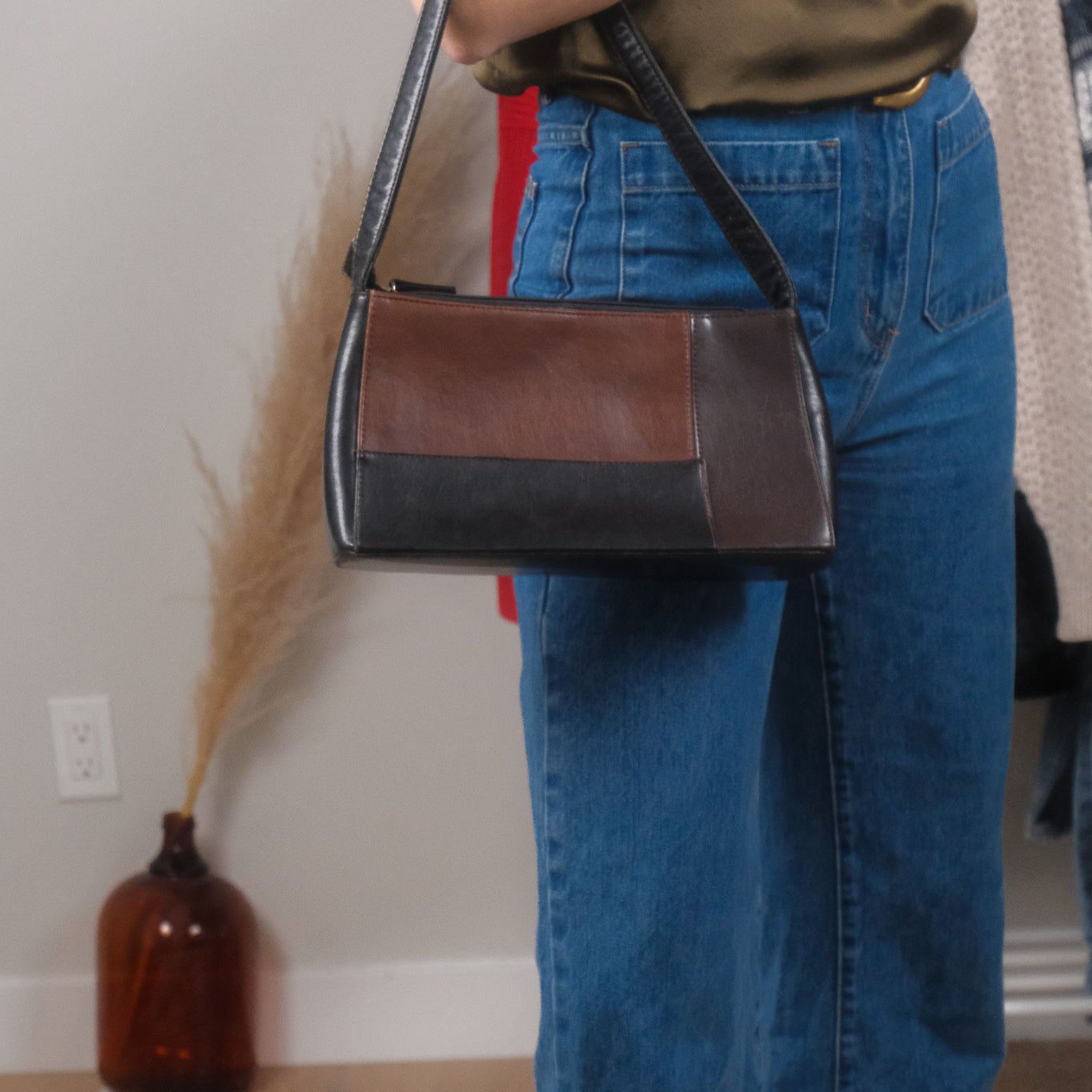 Vintage x Faux Leather Patchwork Purse