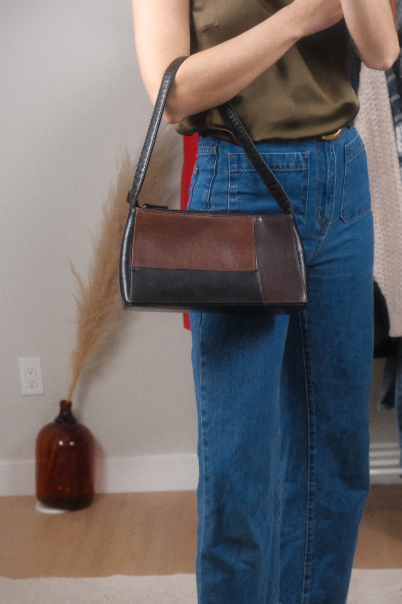 Vintage x Faux Leather Patchwork Purse