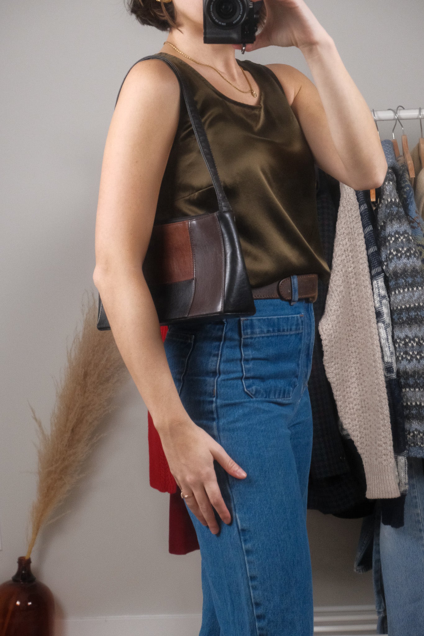 Vintage x Faux Leather Patchwork Purse