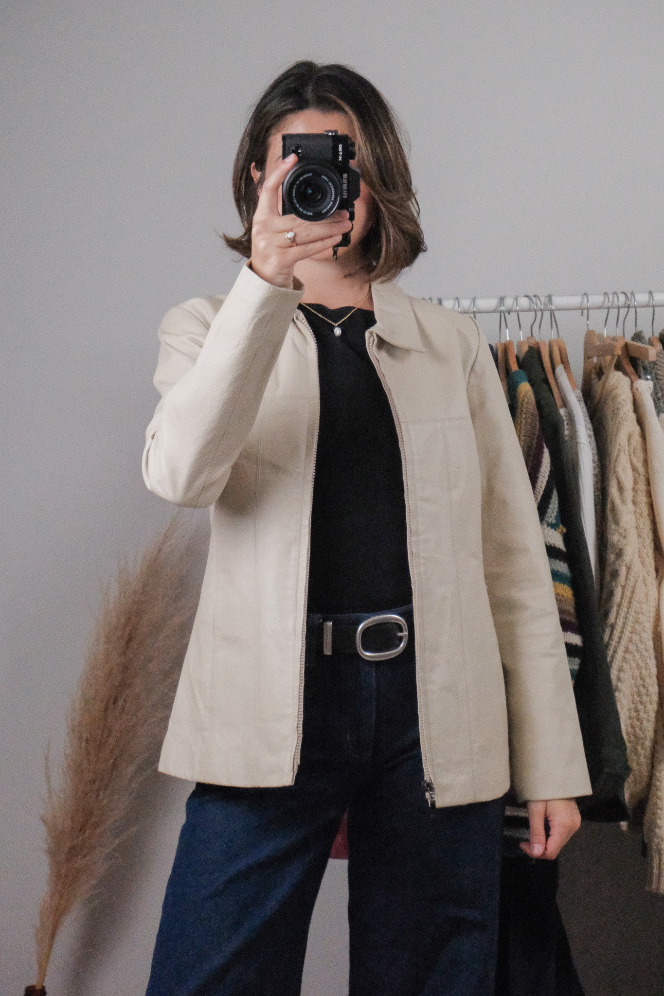 Vintage x Collared Leather Jacket (S)