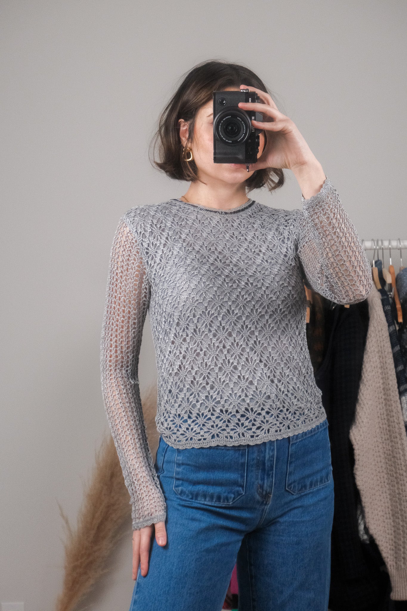 Vintage x Crochet/Beaded Top (S)