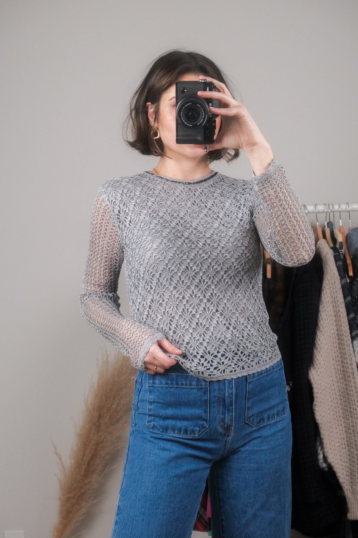 Vintage x Crochet/Beaded Top (S)