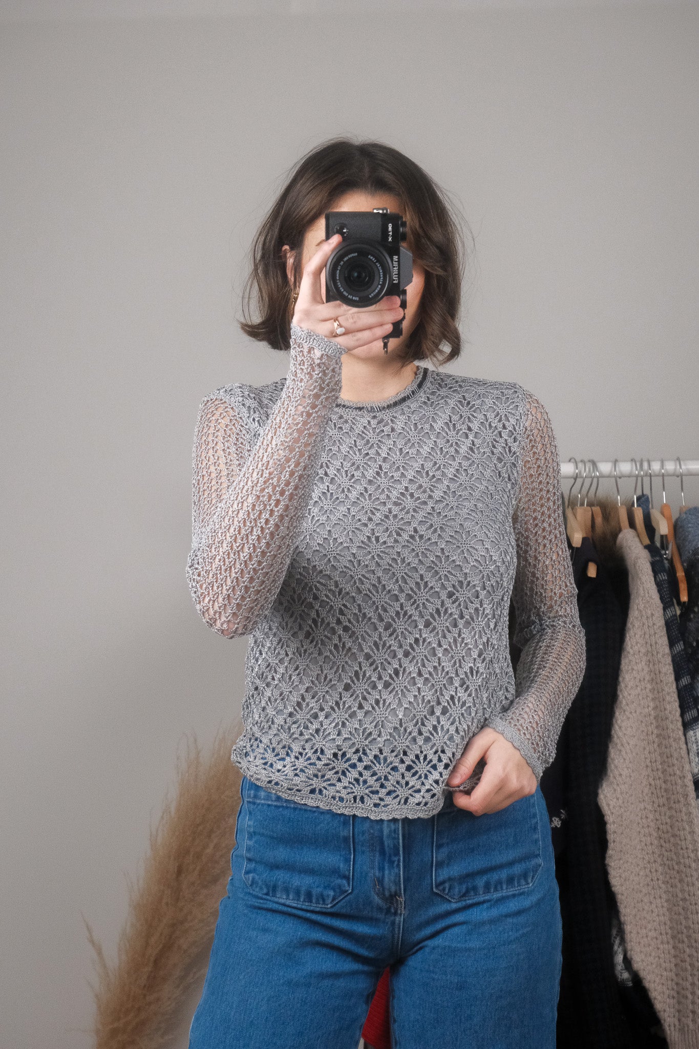 Vintage x Crochet/Beaded Top (S)