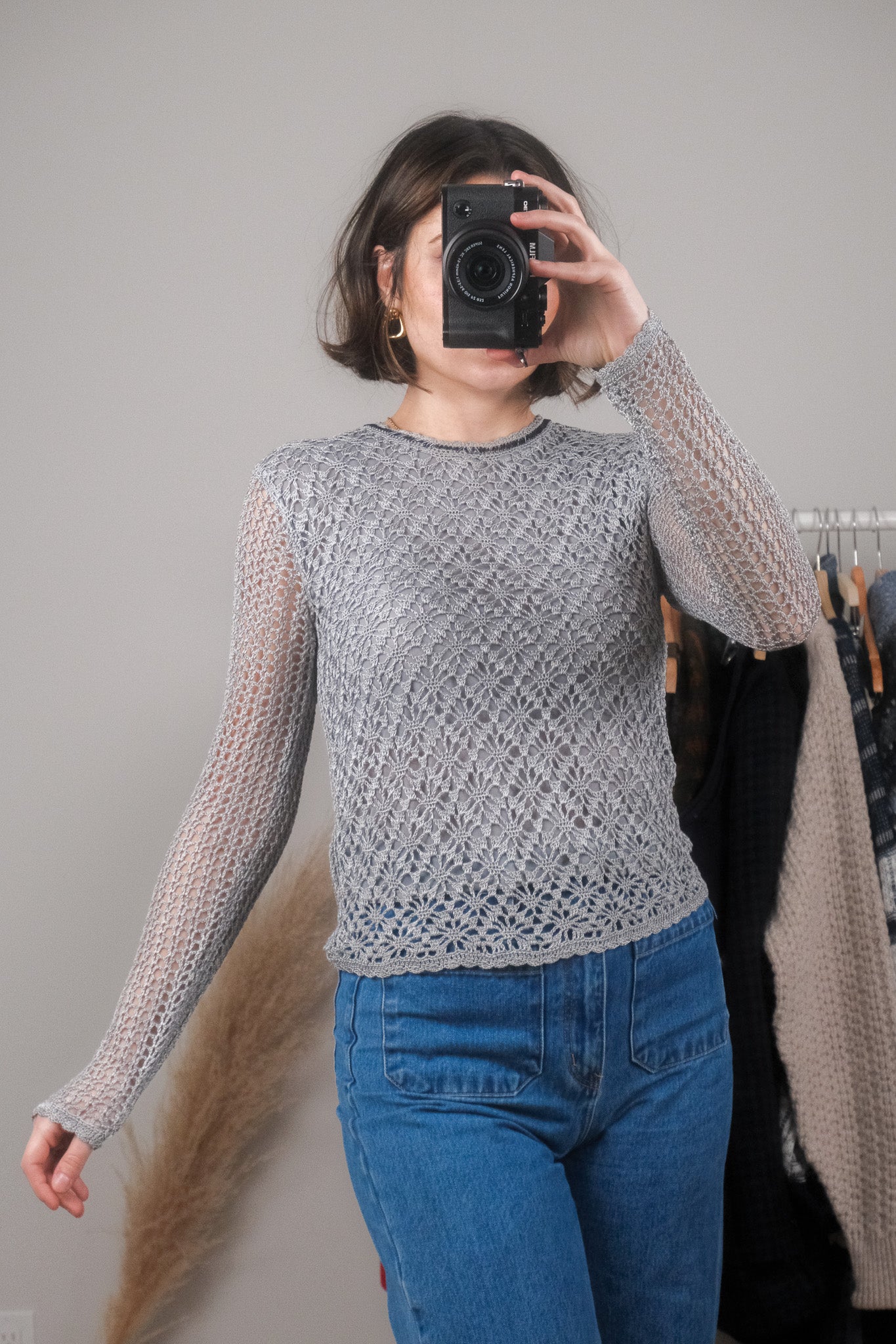 Vintage x Crochet/Beaded Top (S)