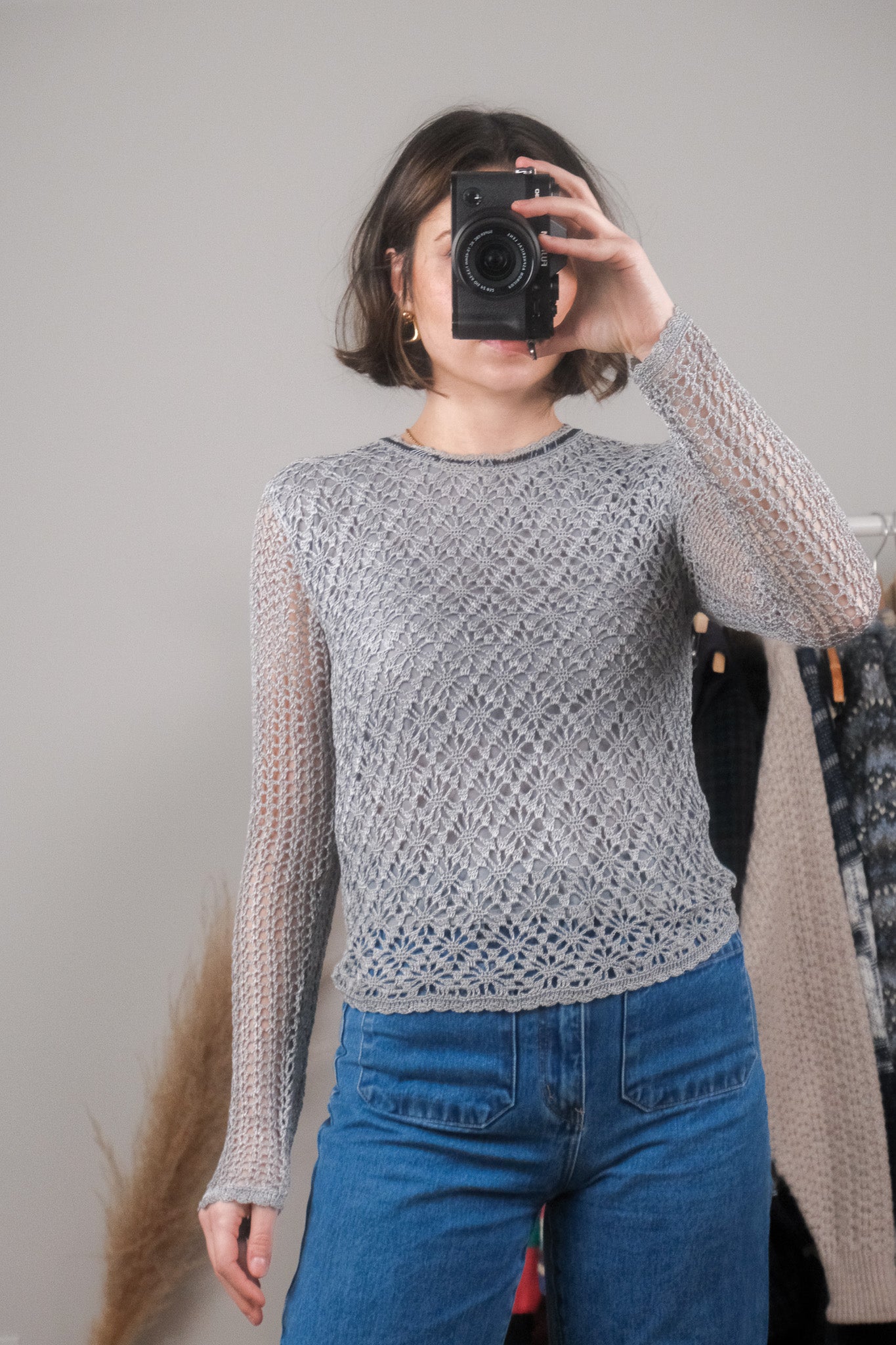 Vintage x Crochet/Beaded Top (S)