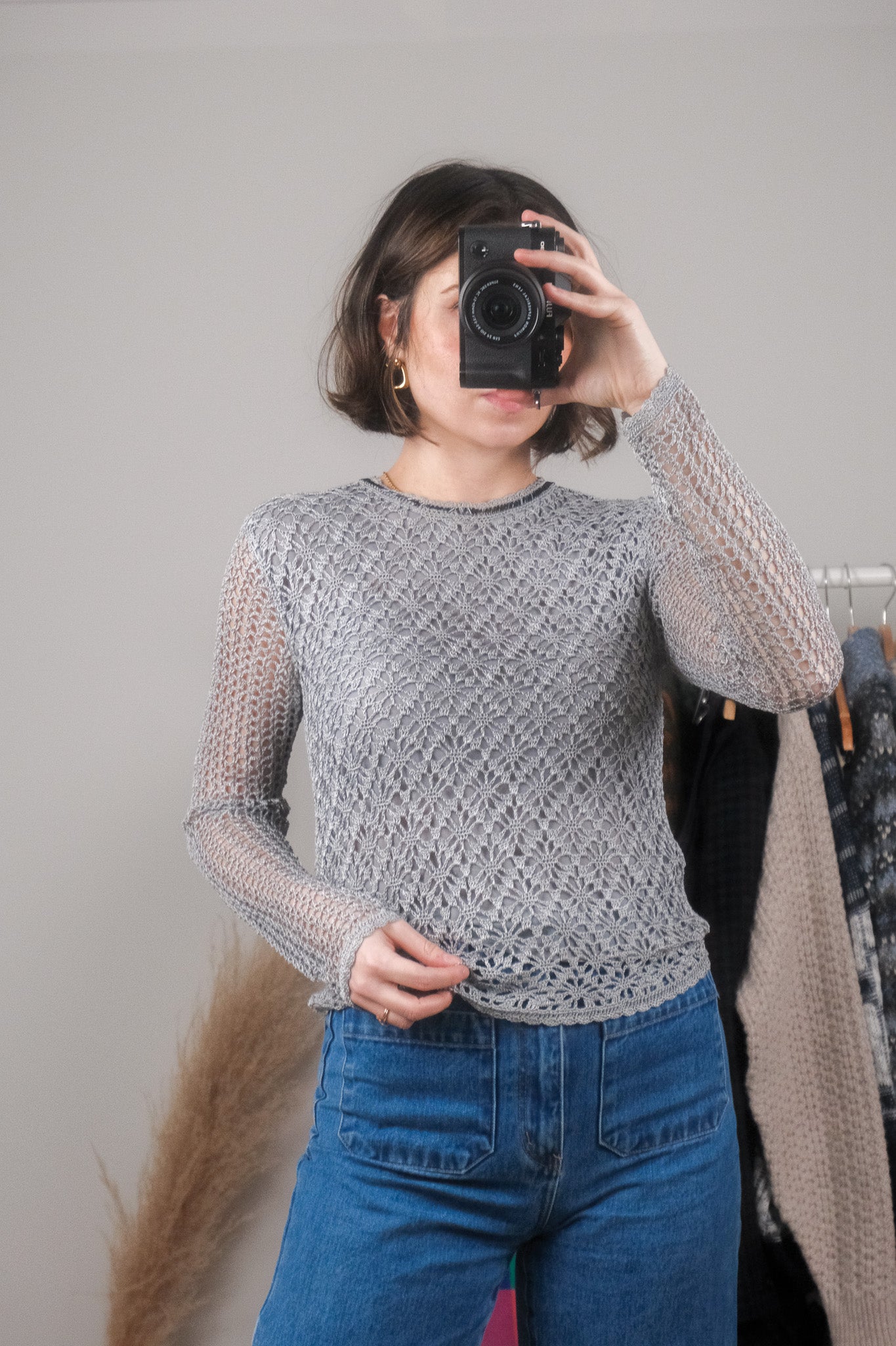 Vintage x Crochet/Beaded Top (S)