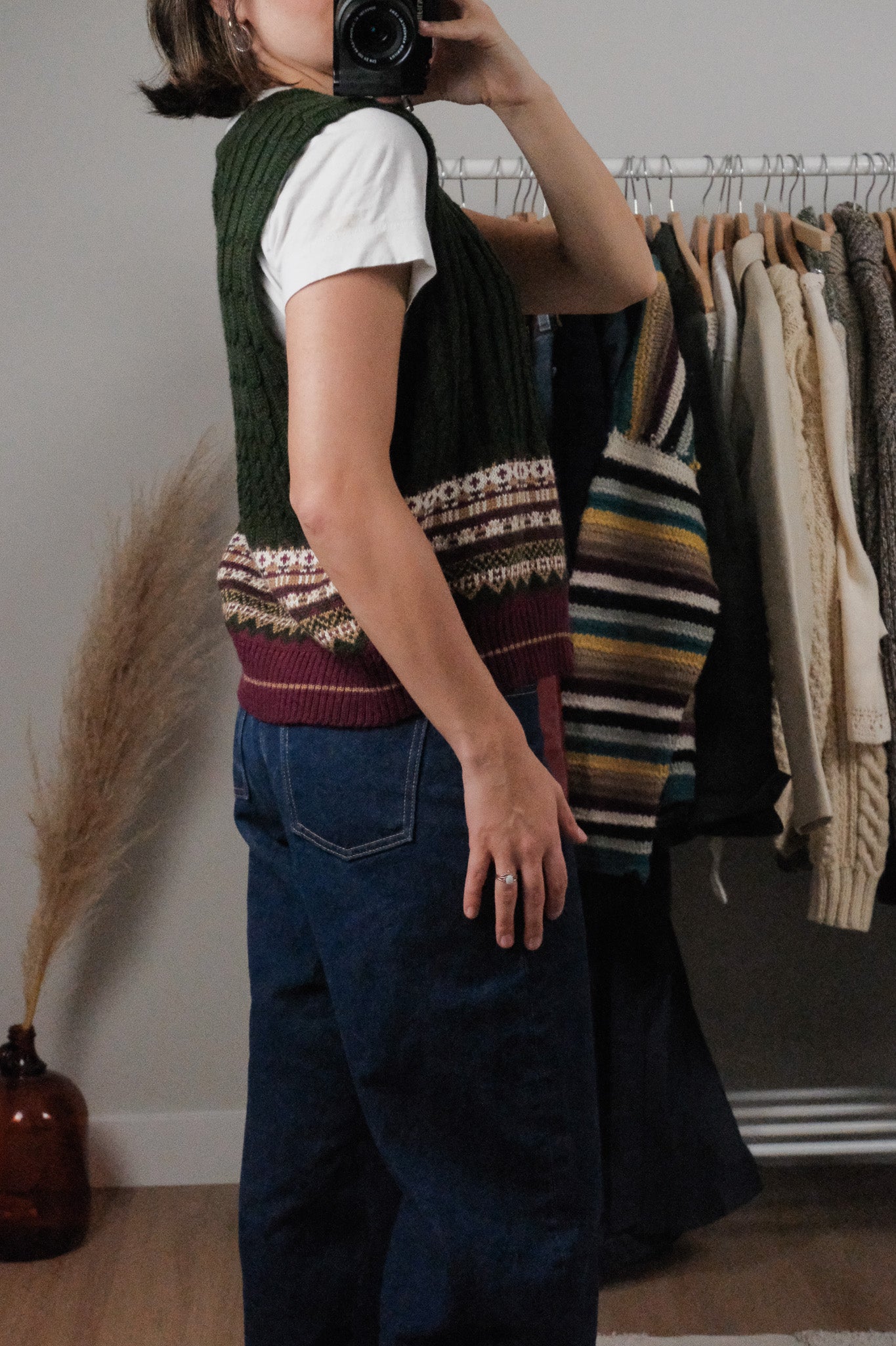 Vintage x Wool Blend Patterned Vest (M)