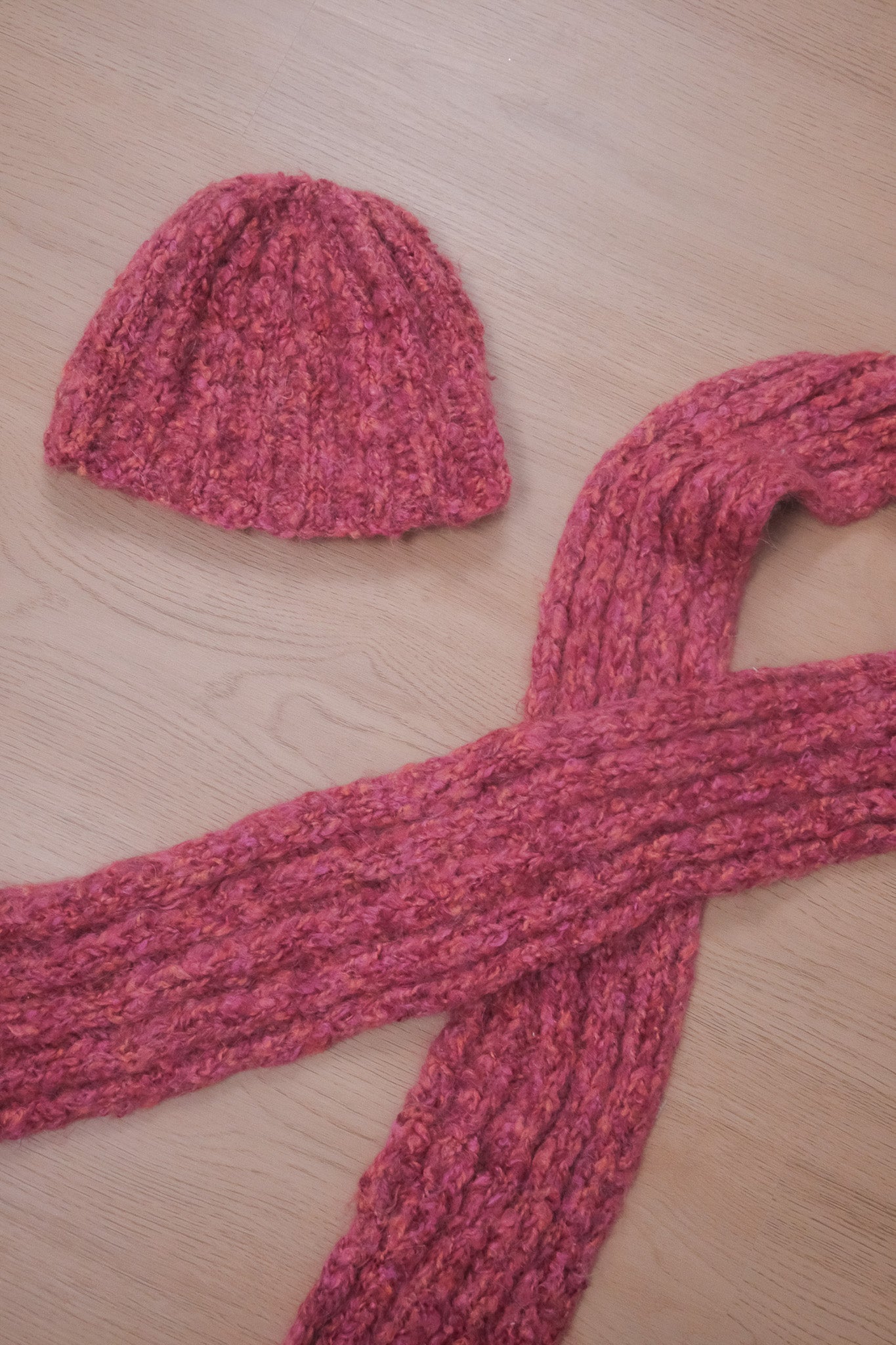 Vintage x Wool Blend Multicolour Skinny Scarf + Beanie