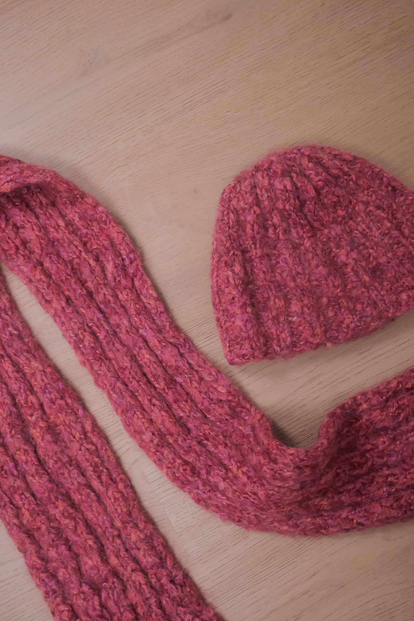 Vintage x Wool Blend Multicolour Skinny Scarf + Beanie