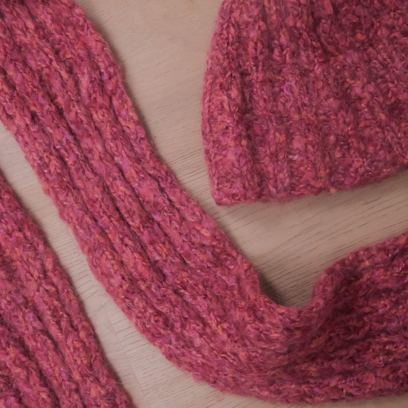 Vintage x Wool Blend Multicolour Skinny Scarf + Beanie