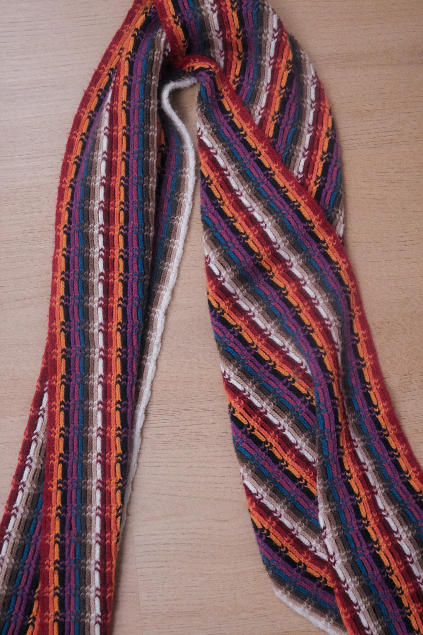 Vintage x Multicolour Striped Skinny Scarf