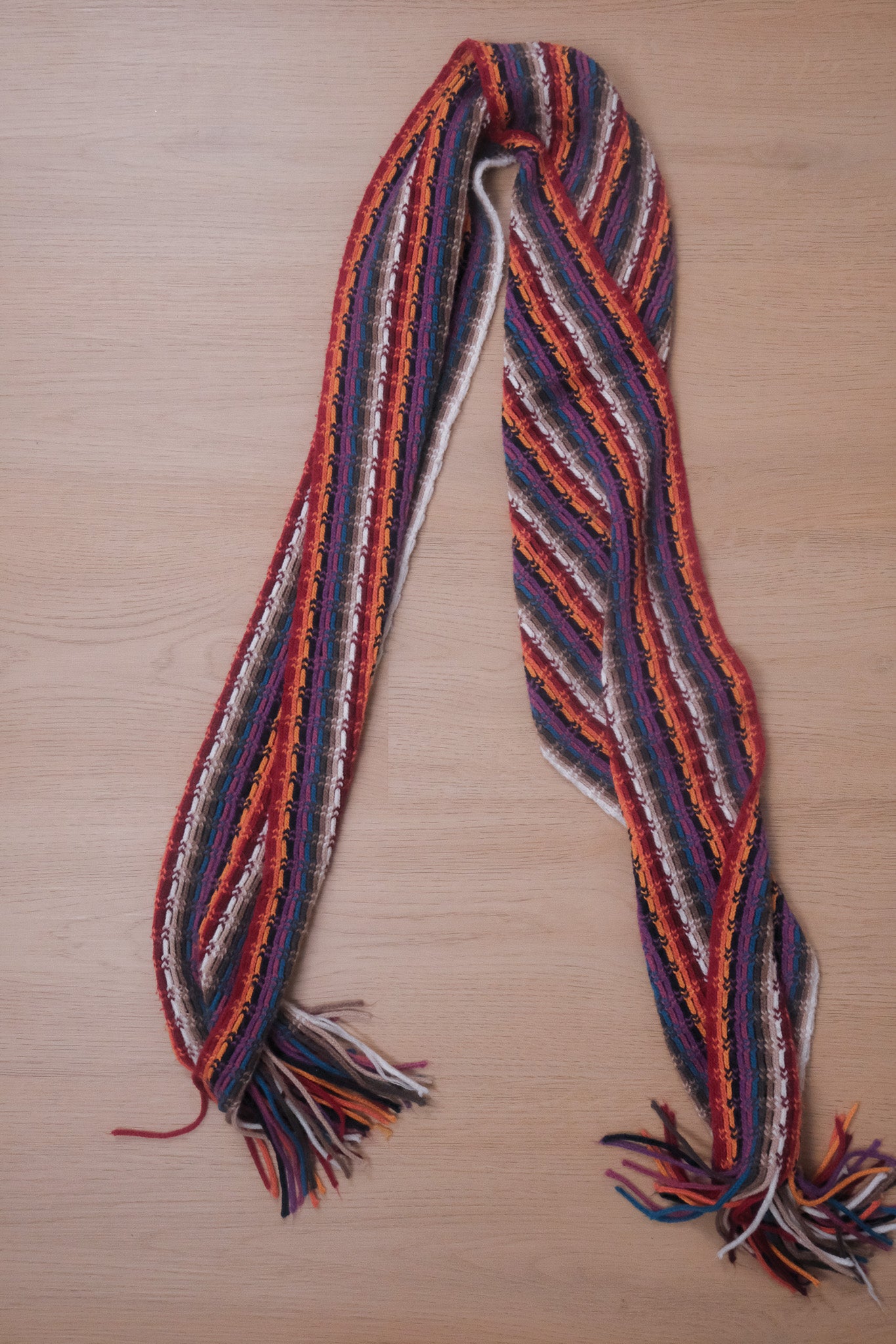 Vintage x Multicolour Striped Skinny Scarf