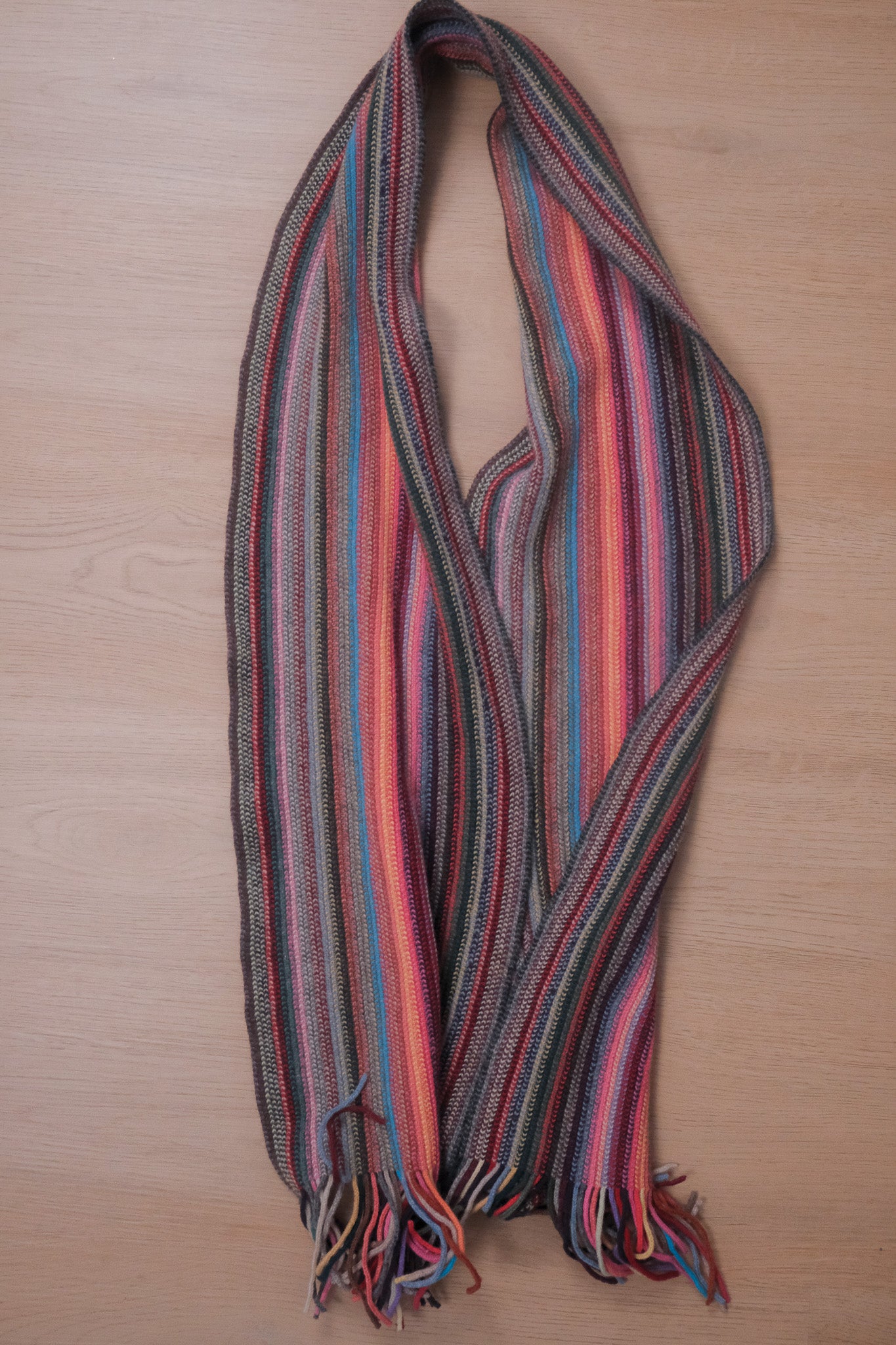 Vintage x Multicolour Striped Skinny Scarf