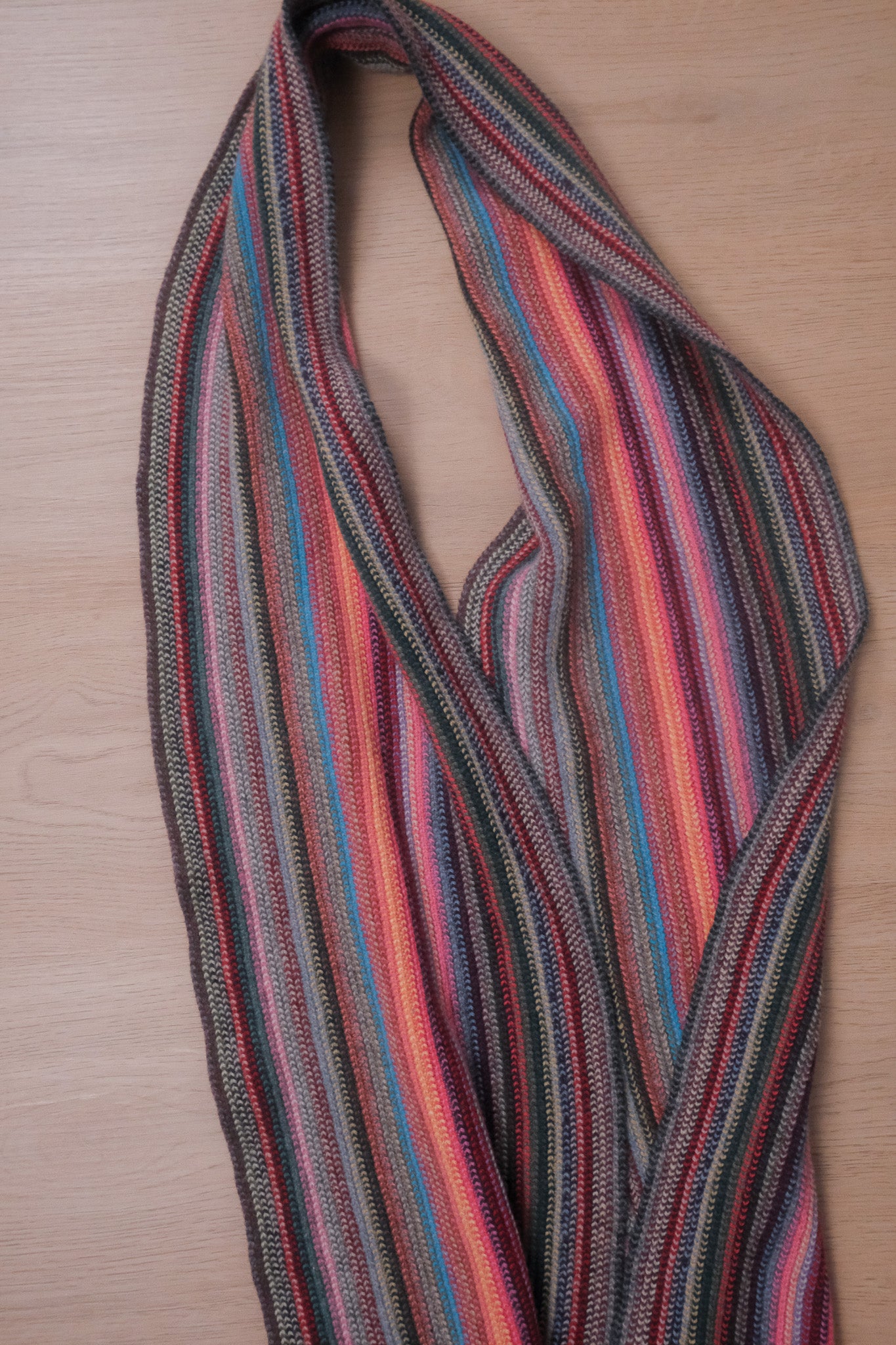 Vintage x Multicolour Striped Skinny Scarf