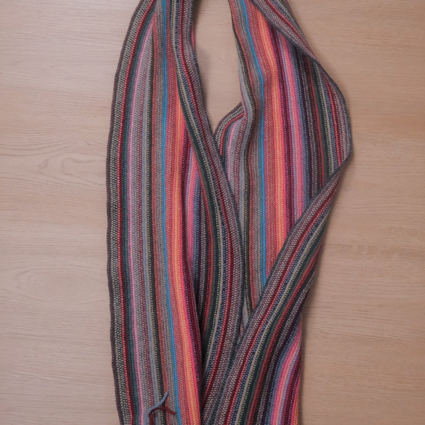 Vintage x Multicolour Striped Skinny Scarf