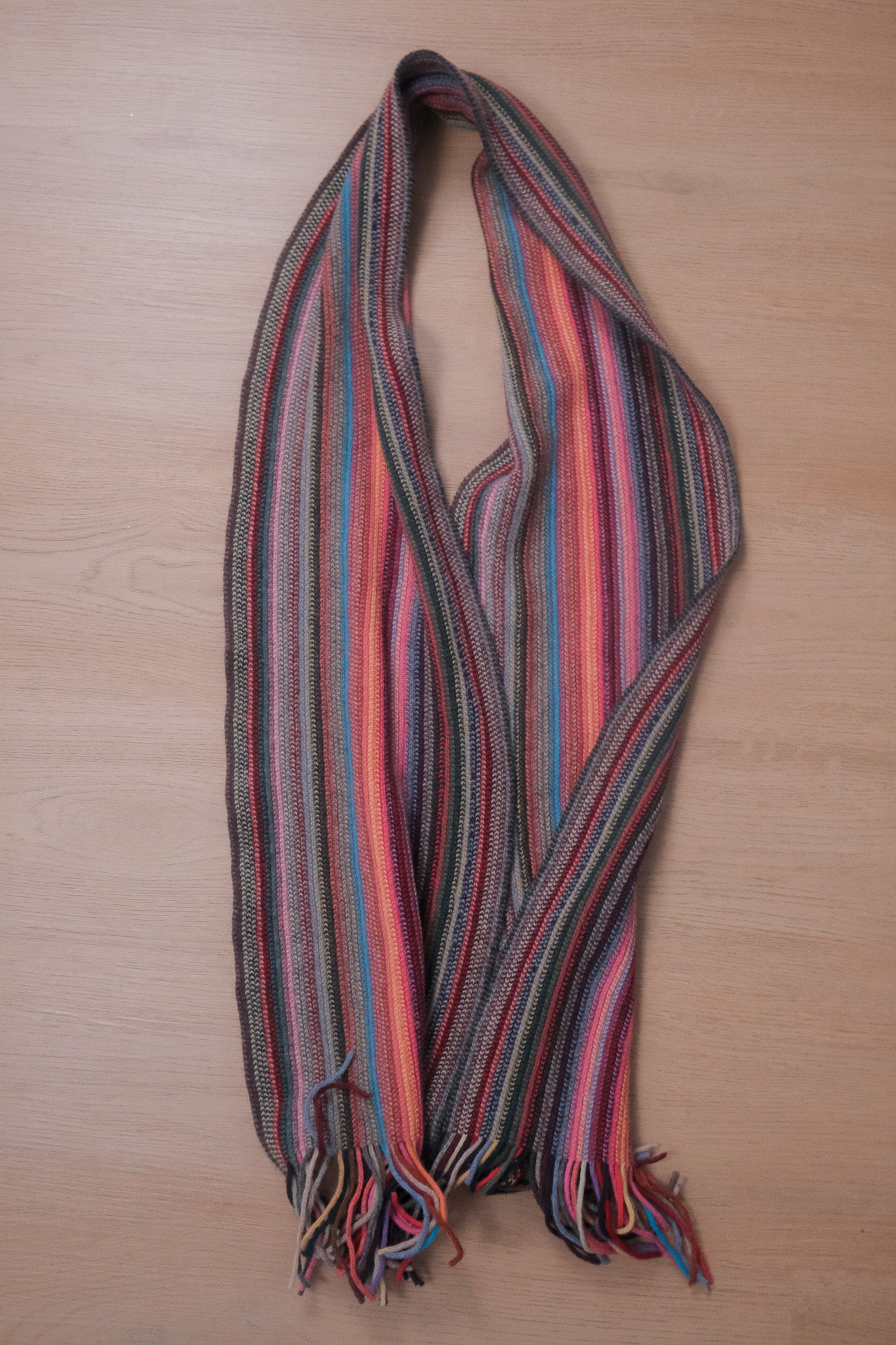 Vintage x Multicolour Striped Skinny Scarf