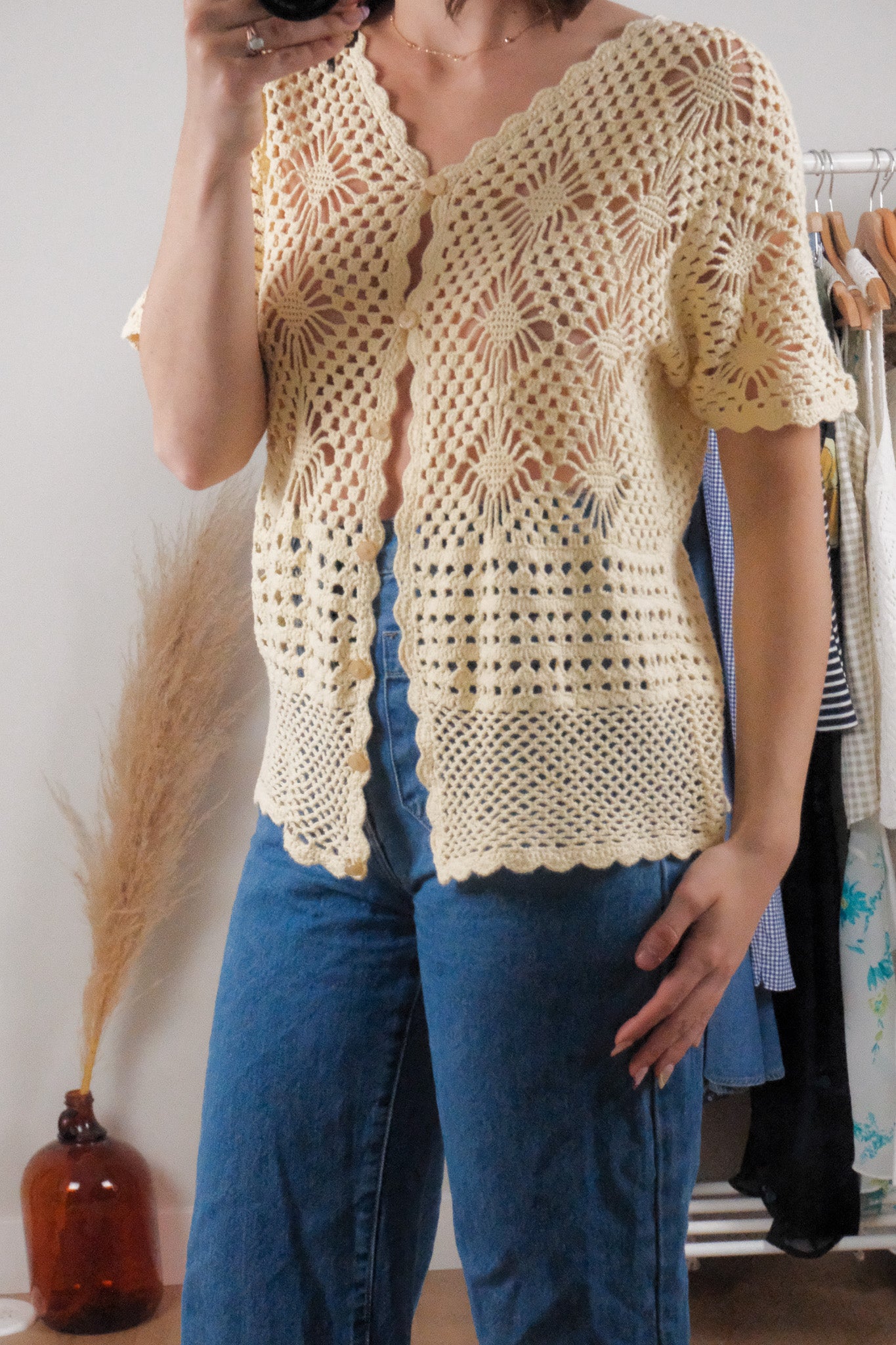 Vintage x Cotton Crochet Short-Sleeve (M)