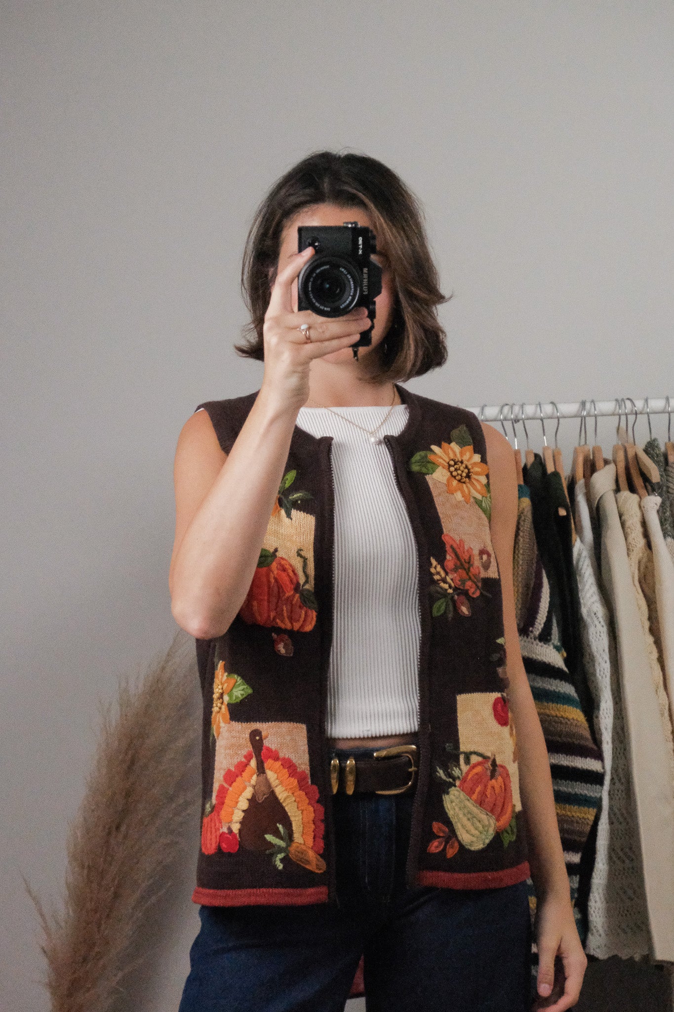 Vintage x Embroidered Beaded Fall Vest (M)