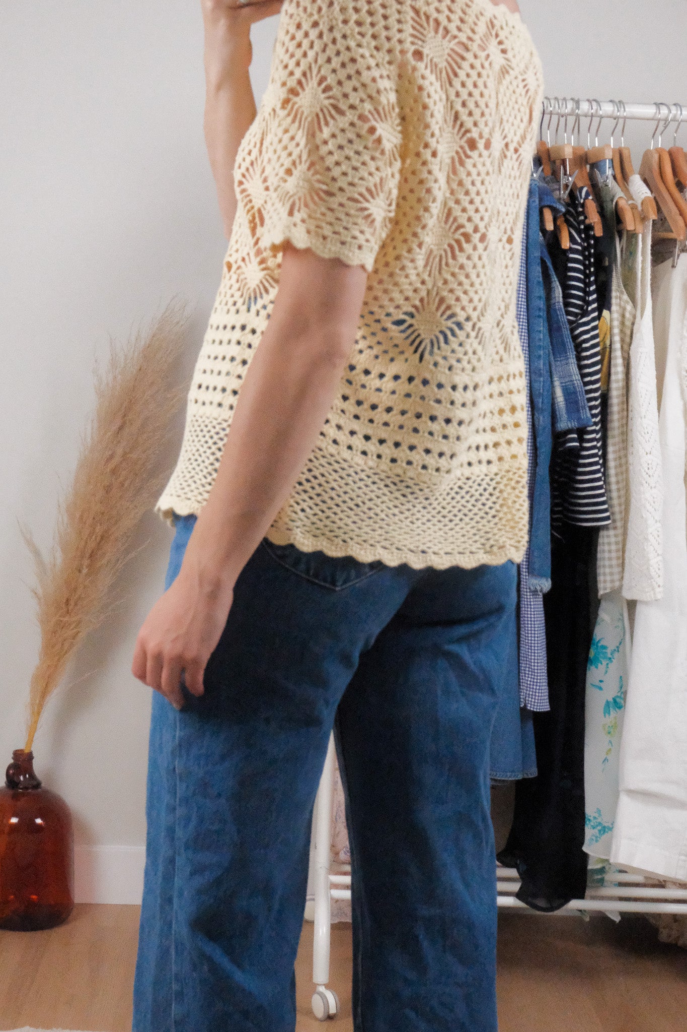 Vintage x Cotton Crochet Short-Sleeve (M)