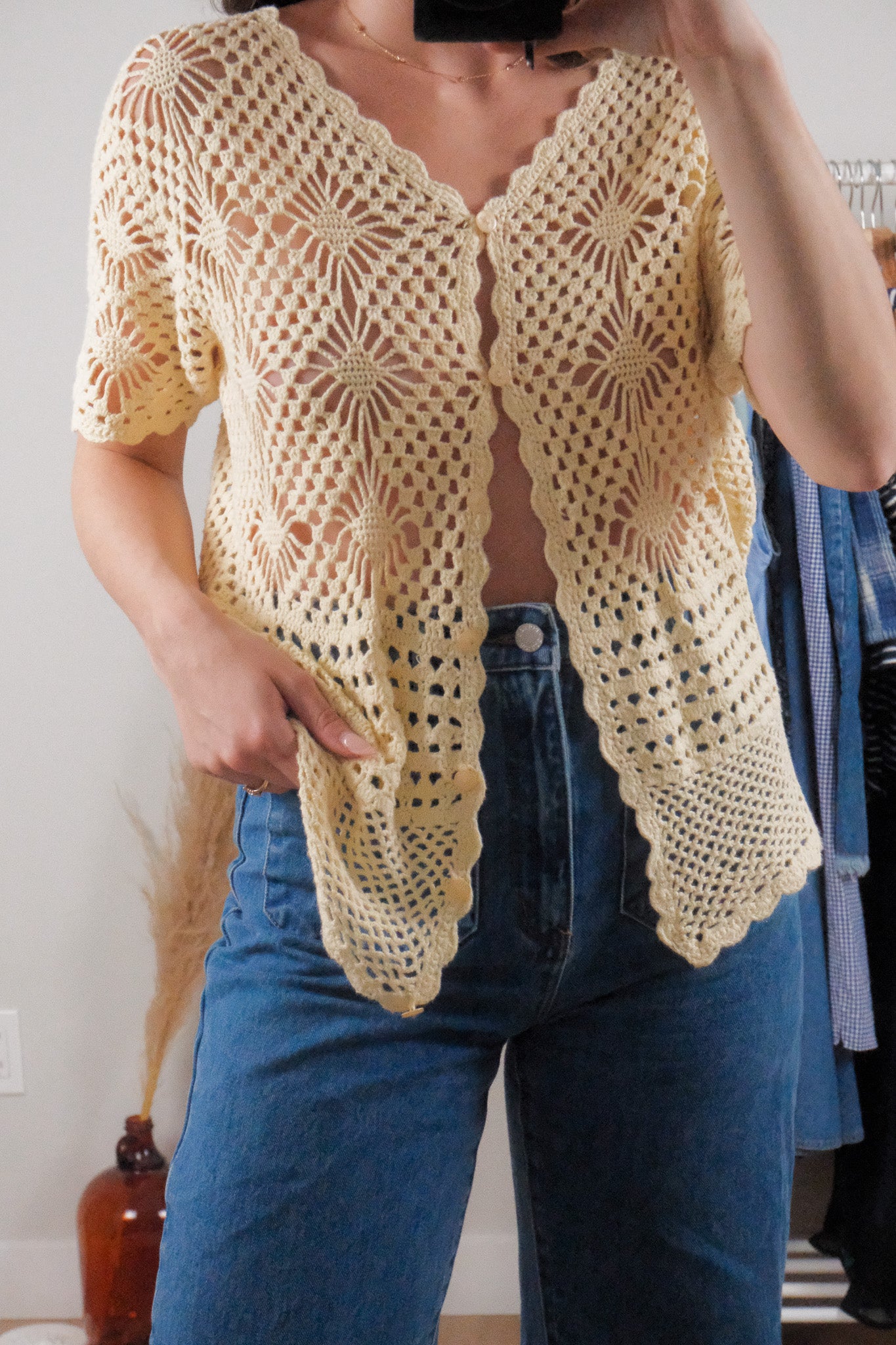 Vintage x Cotton Crochet Short-Sleeve (M)
