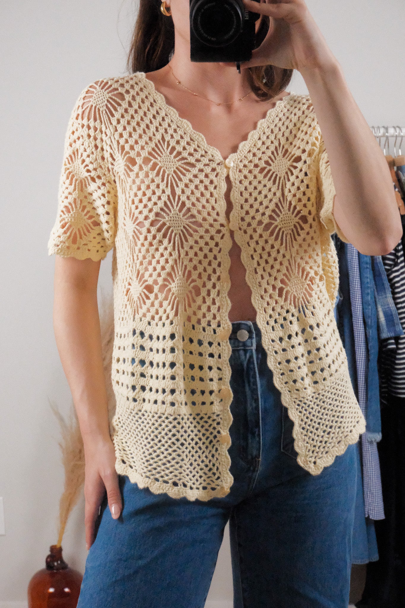 Vintage x Cotton Crochet Short-Sleeve (M)