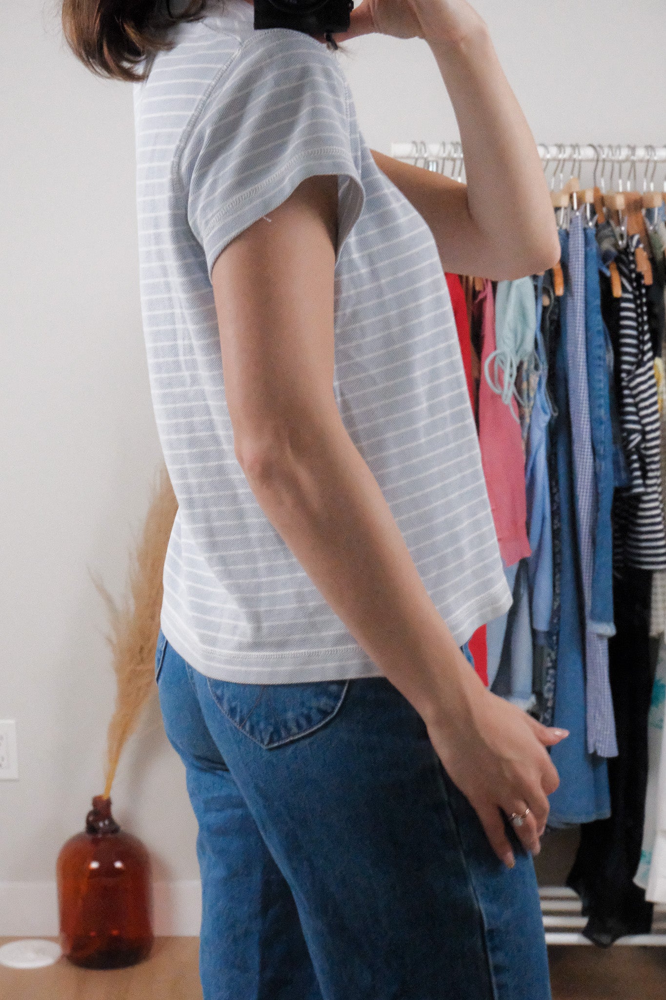 Vintage x Striped Collared Top (M/L)