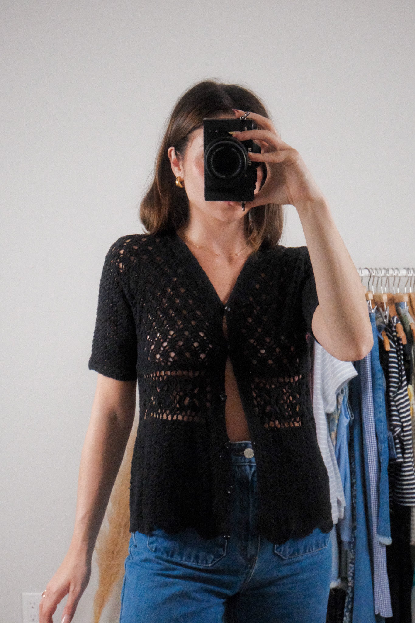 Made in Korea x Vintage x Cotton Crochet Top (M)