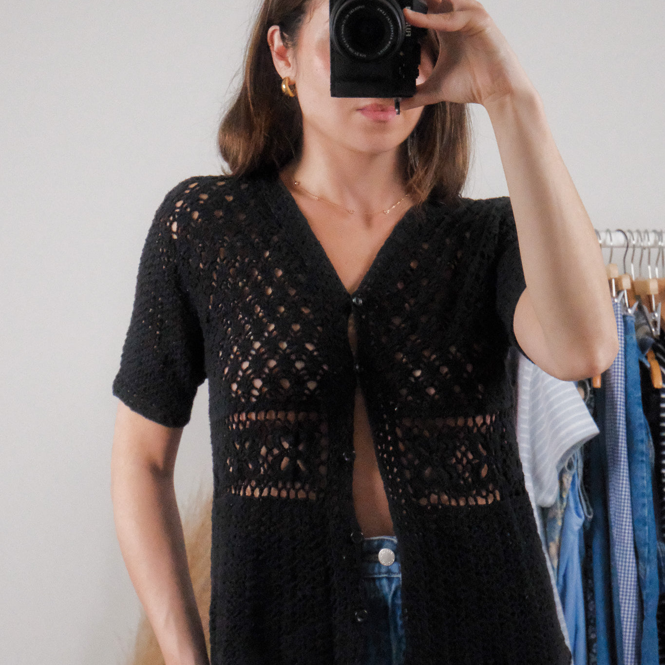 Made in Korea x Vintage x Cotton Crochet Top (M)