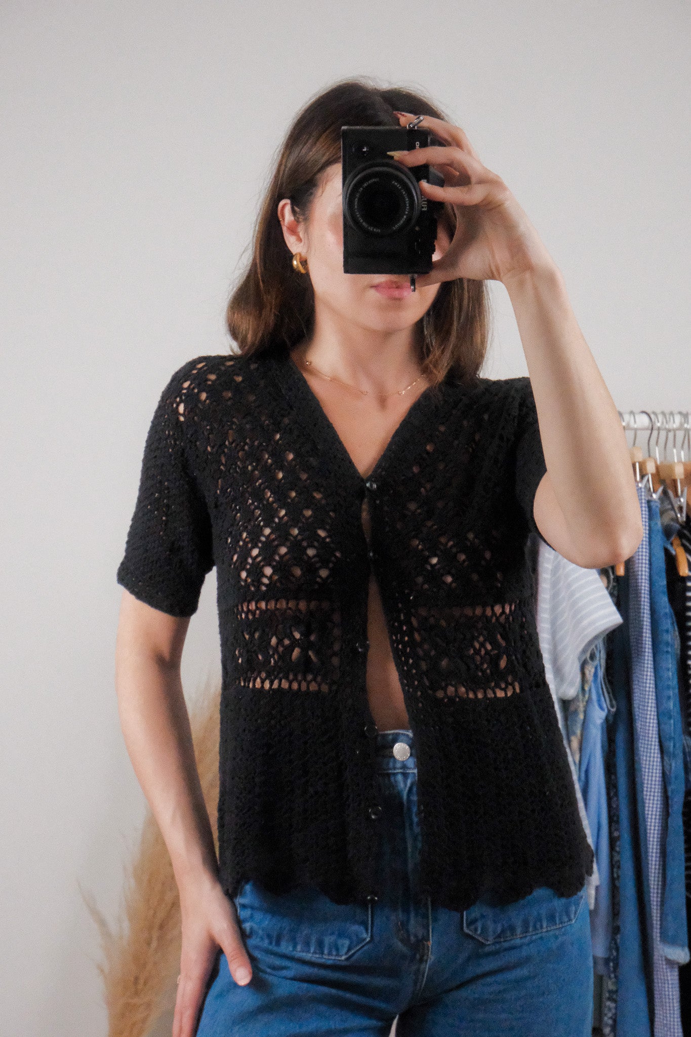 Made in Korea x Vintage x Cotton Crochet Top (M)