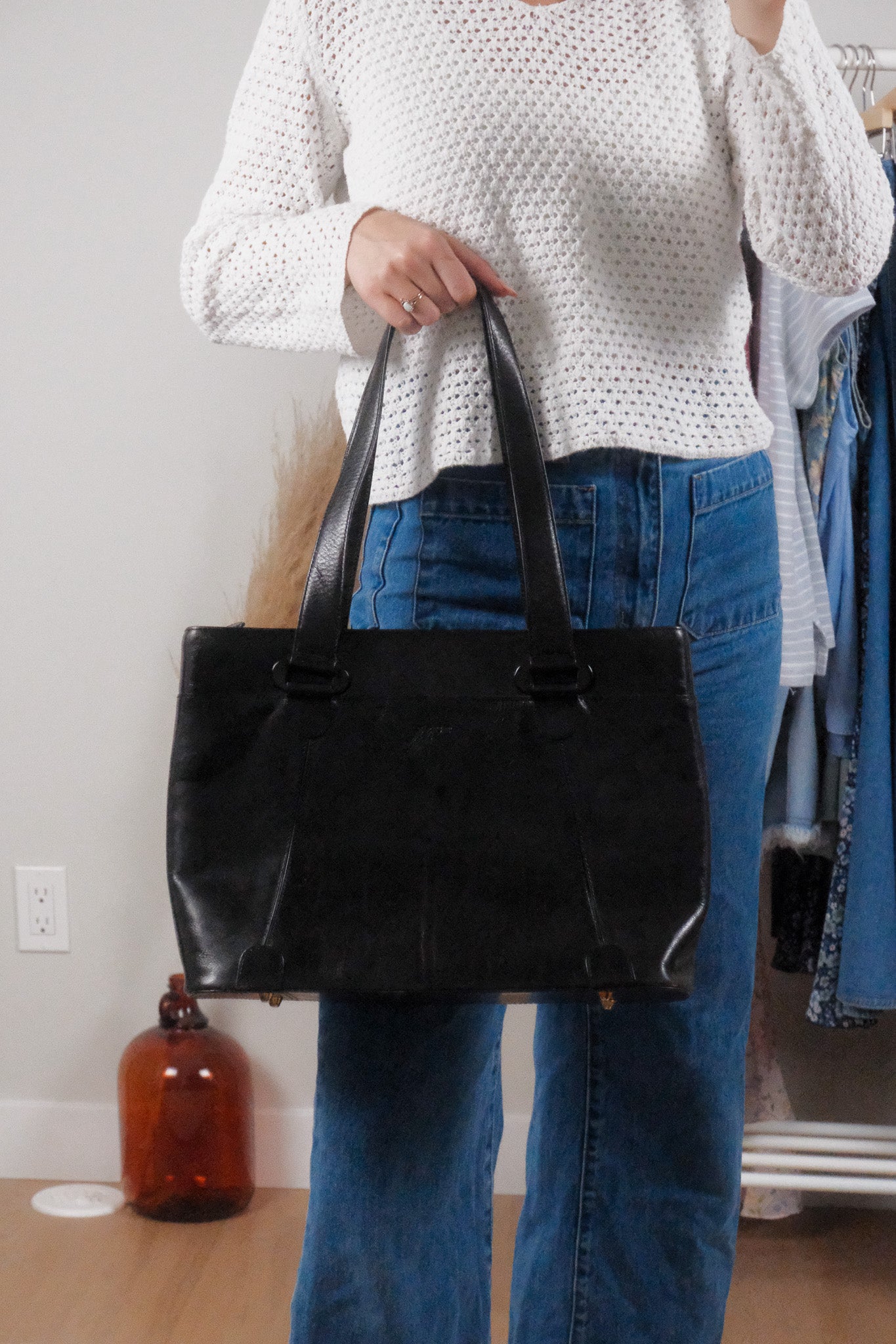 Vintage x Tusk x Leather Tote Bag