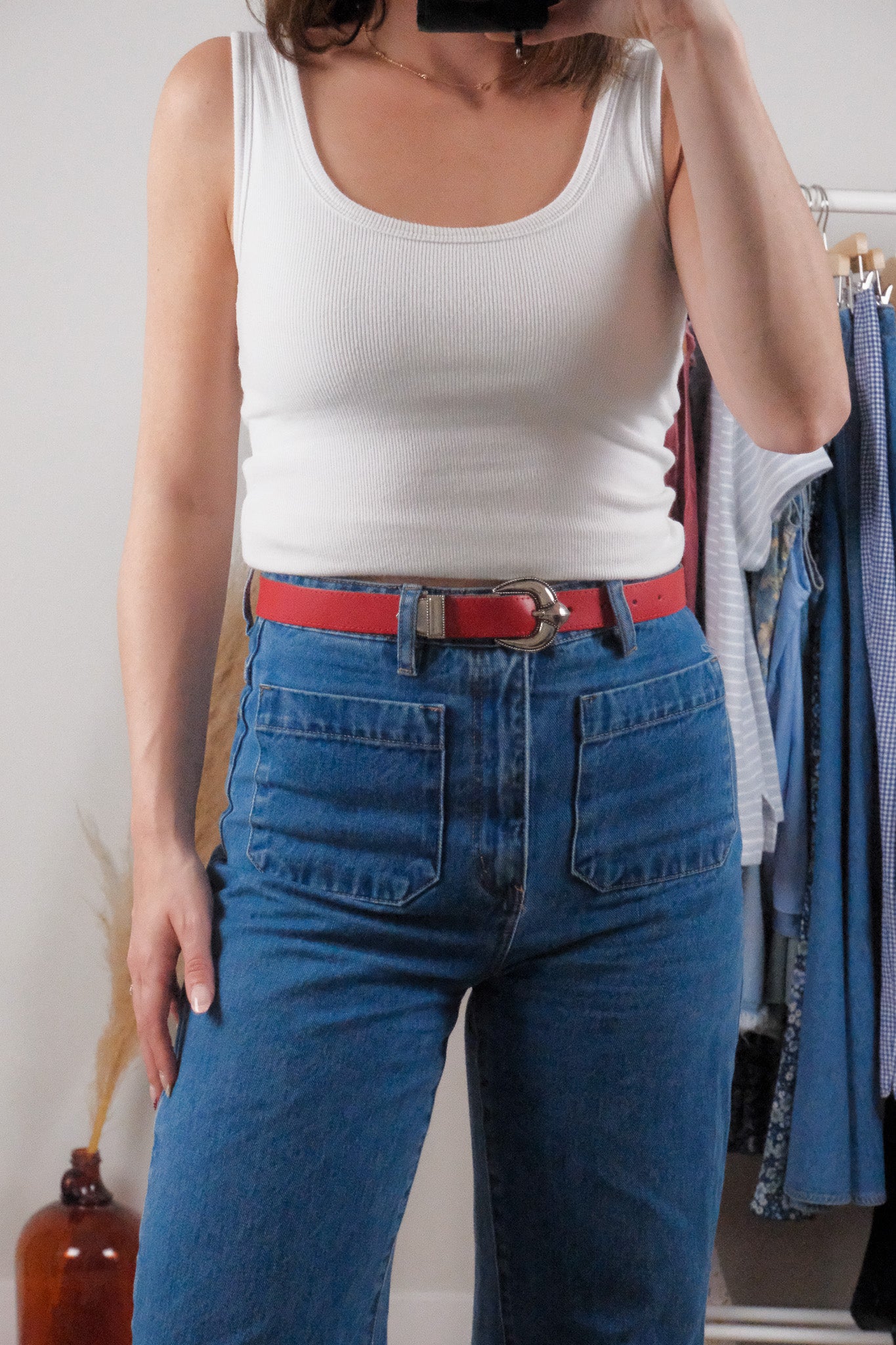 Vintage x Leather Belt (XS/S)