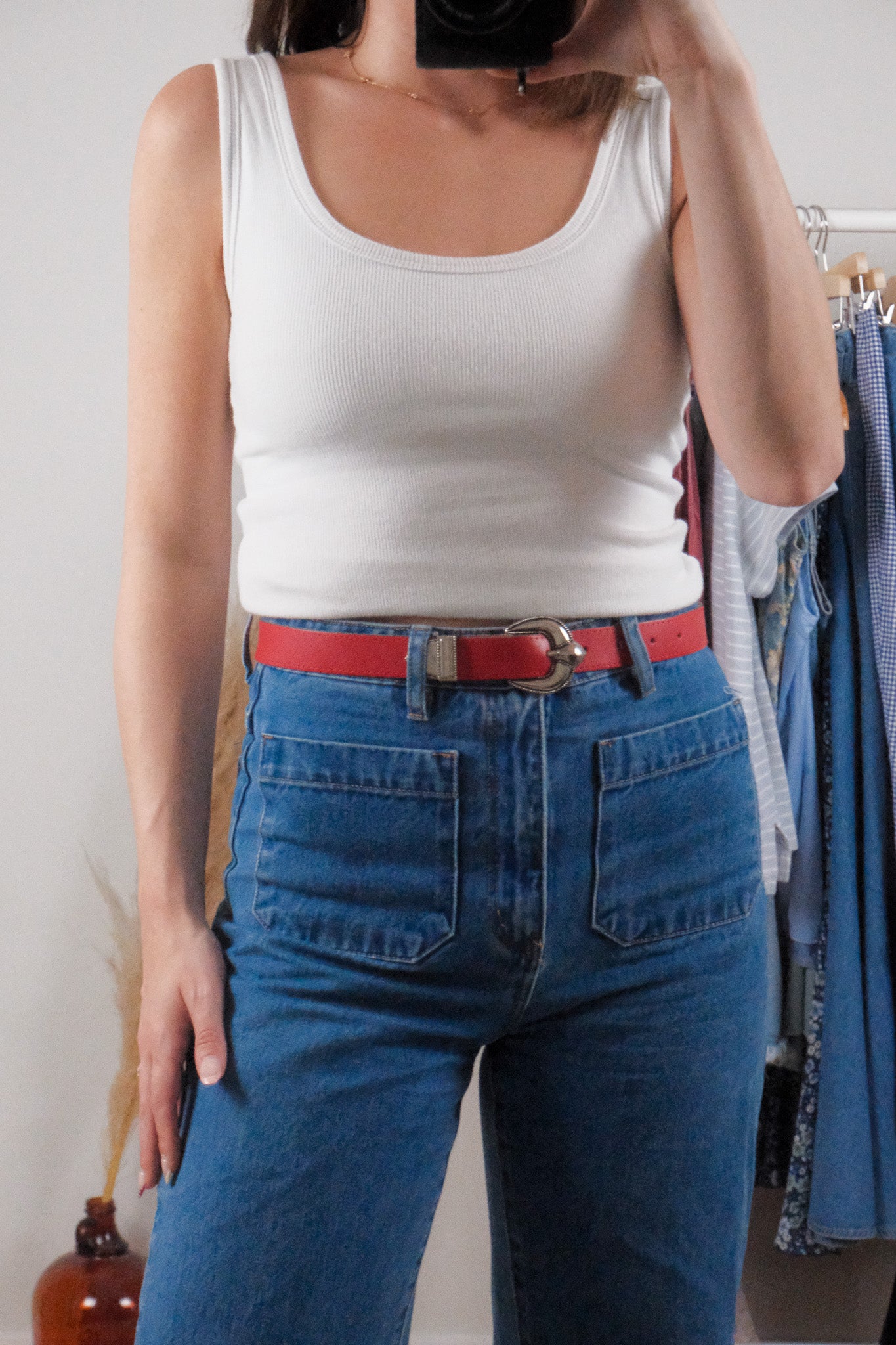 Vintage x Leather Belt (XS/S)