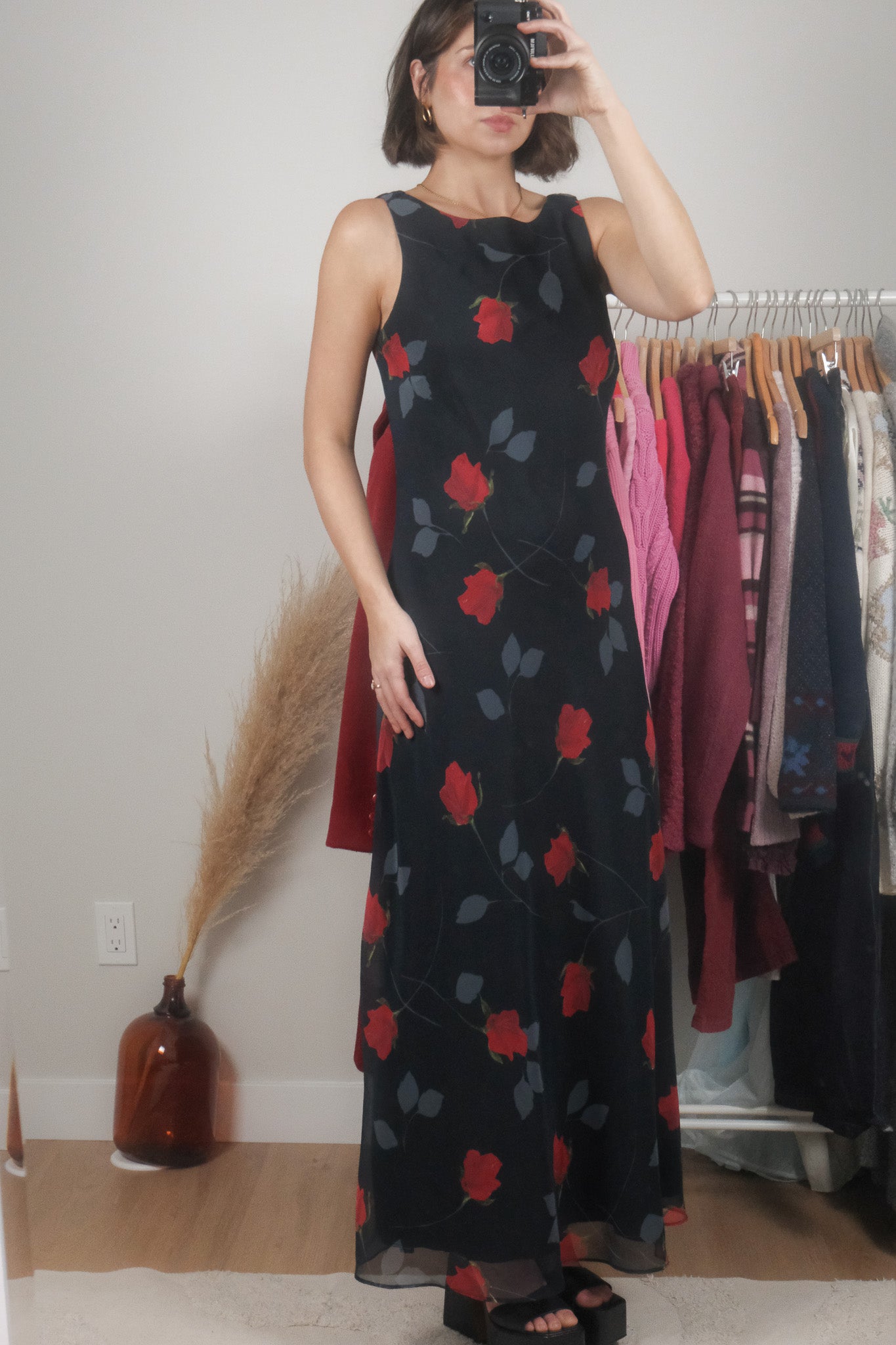 Made in Canada x Vintage x Rose Maxi Dress + Scarf Set (10)