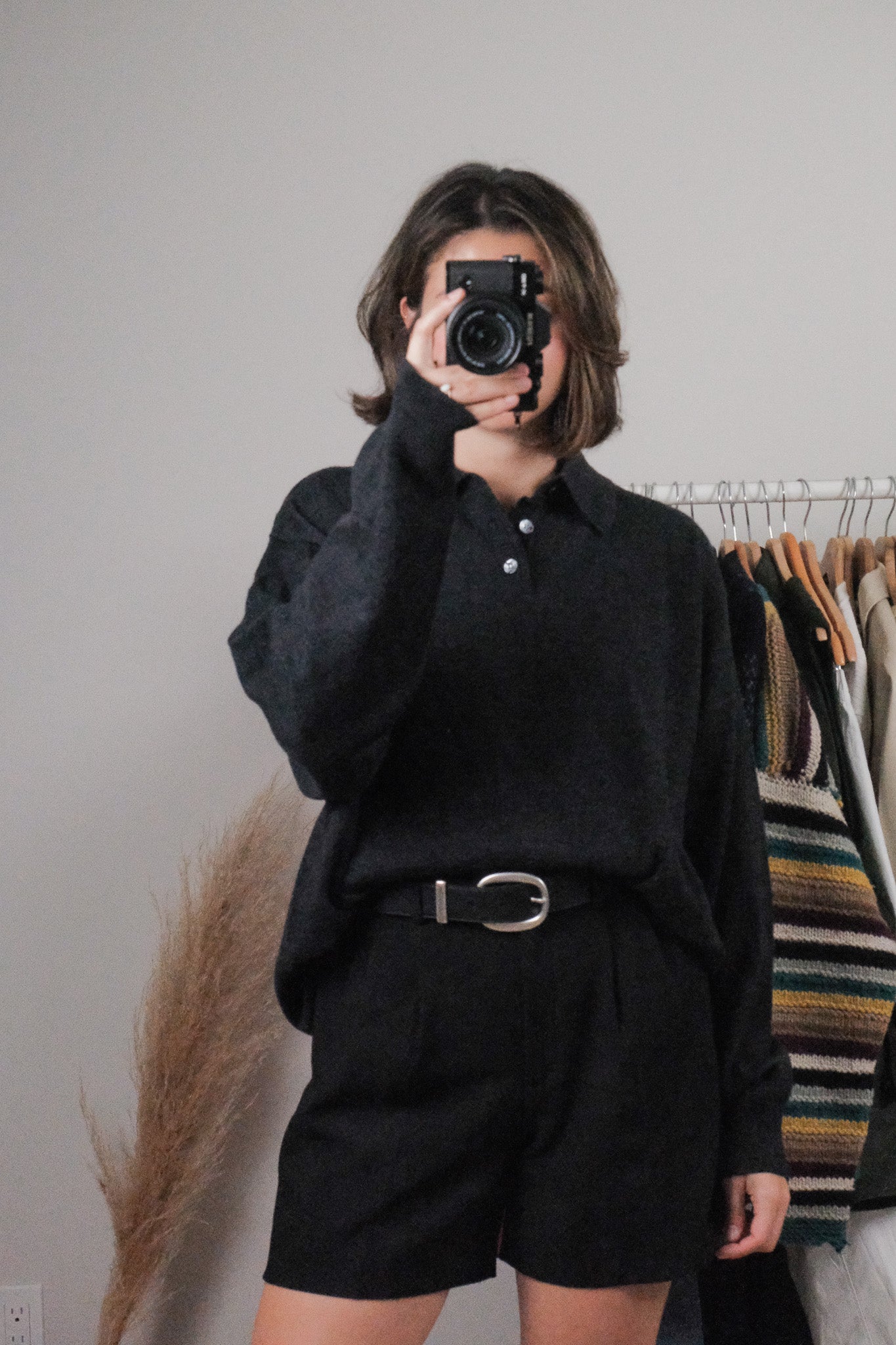 Vintage x Merino Wool Blend Collared Top (M/L)