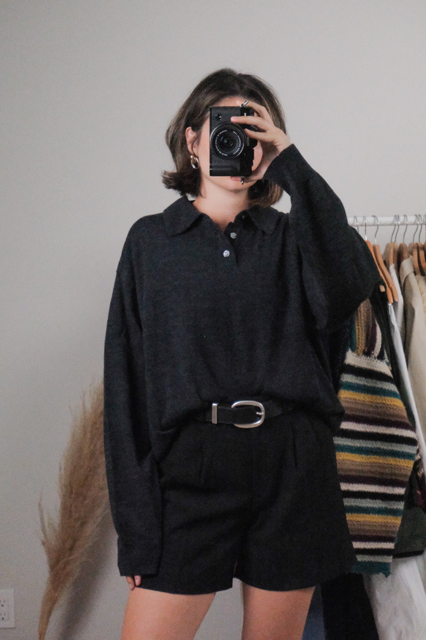 Vintage x Merino Wool Blend Collared Top (M/L)