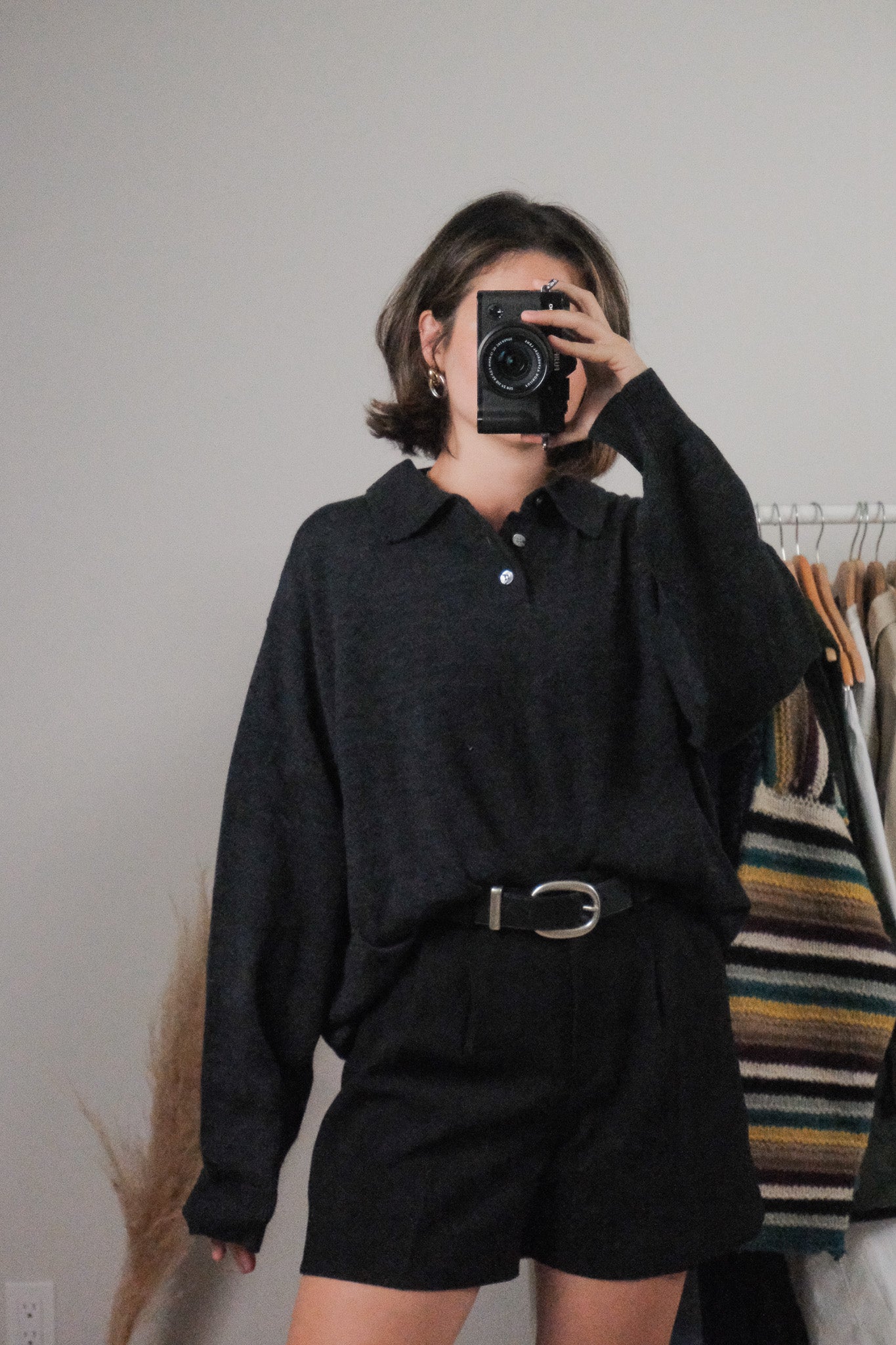 Vintage x Merino Wool Blend Collared Top (M/L)