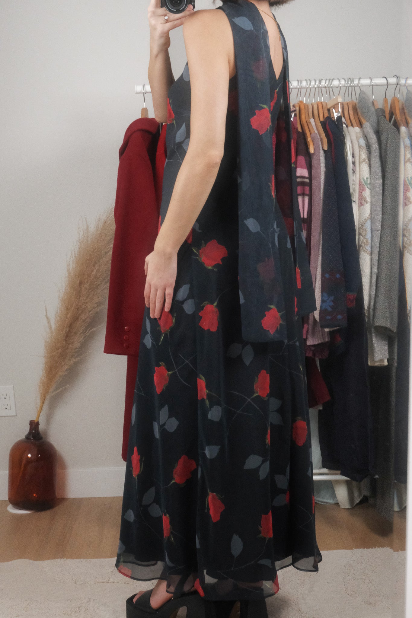 Made in Canada x Vintage x Rose Maxi Dress + Scarf Set (10)