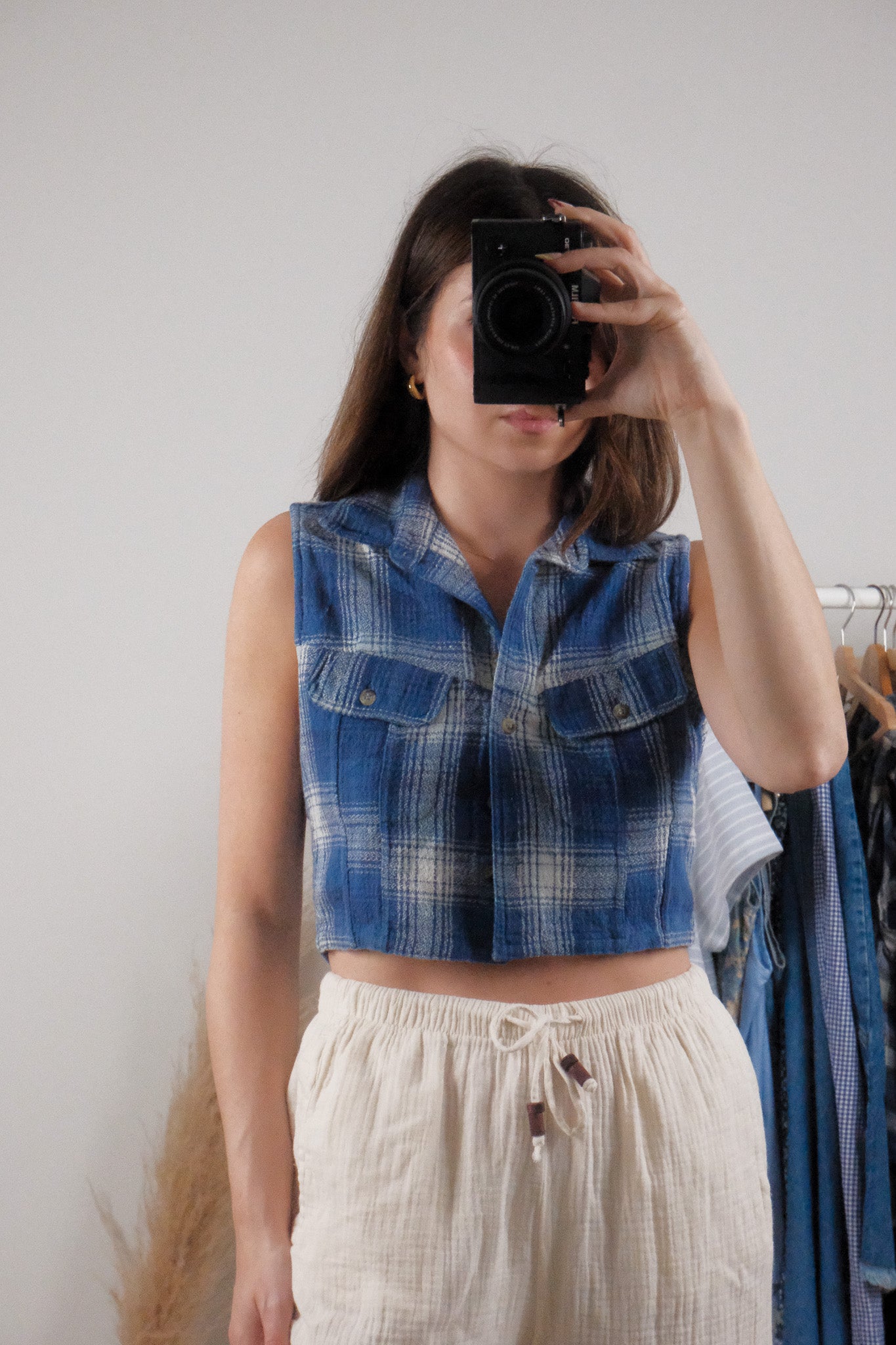 Vintage x Cotton Cropped Plaid Tank (S)