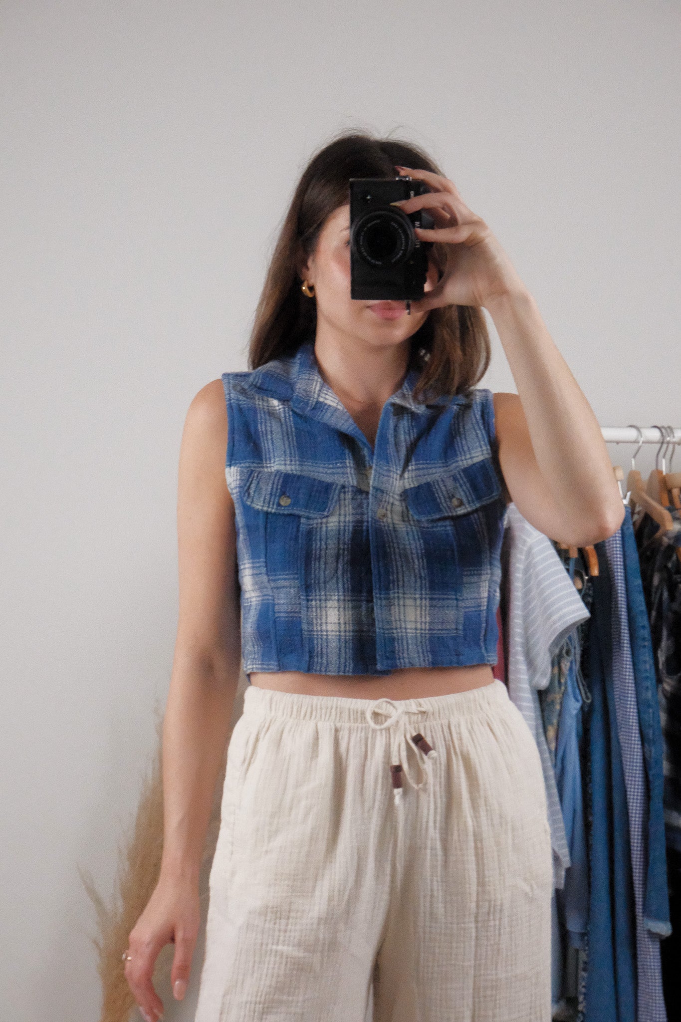 Vintage x Cotton Cropped Plaid Tank (S)