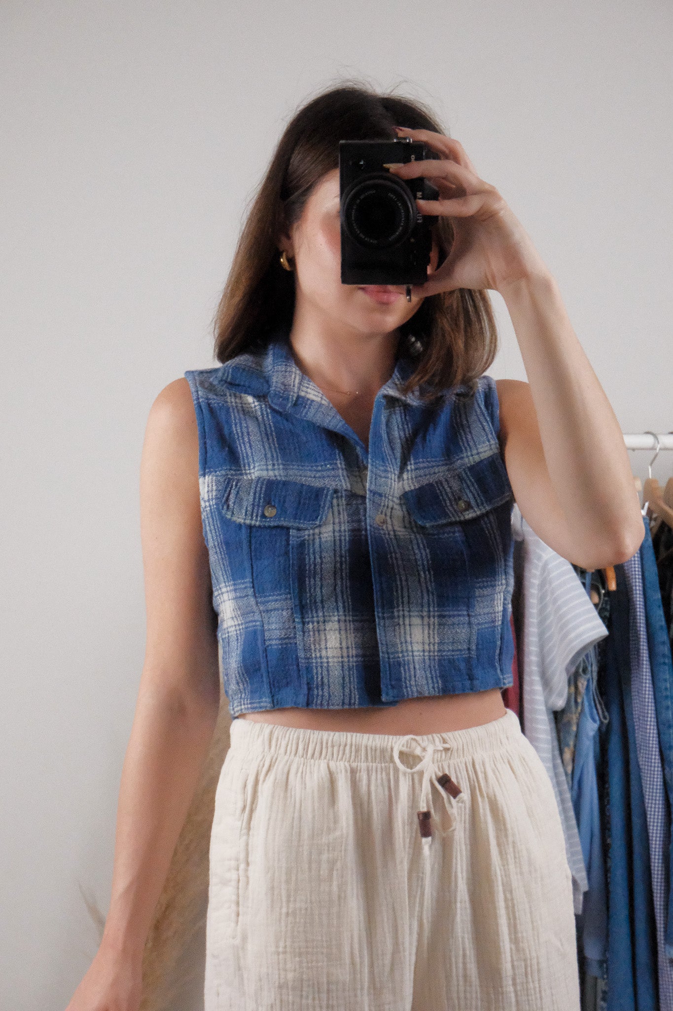 Vintage x Cotton Cropped Plaid Tank (S)