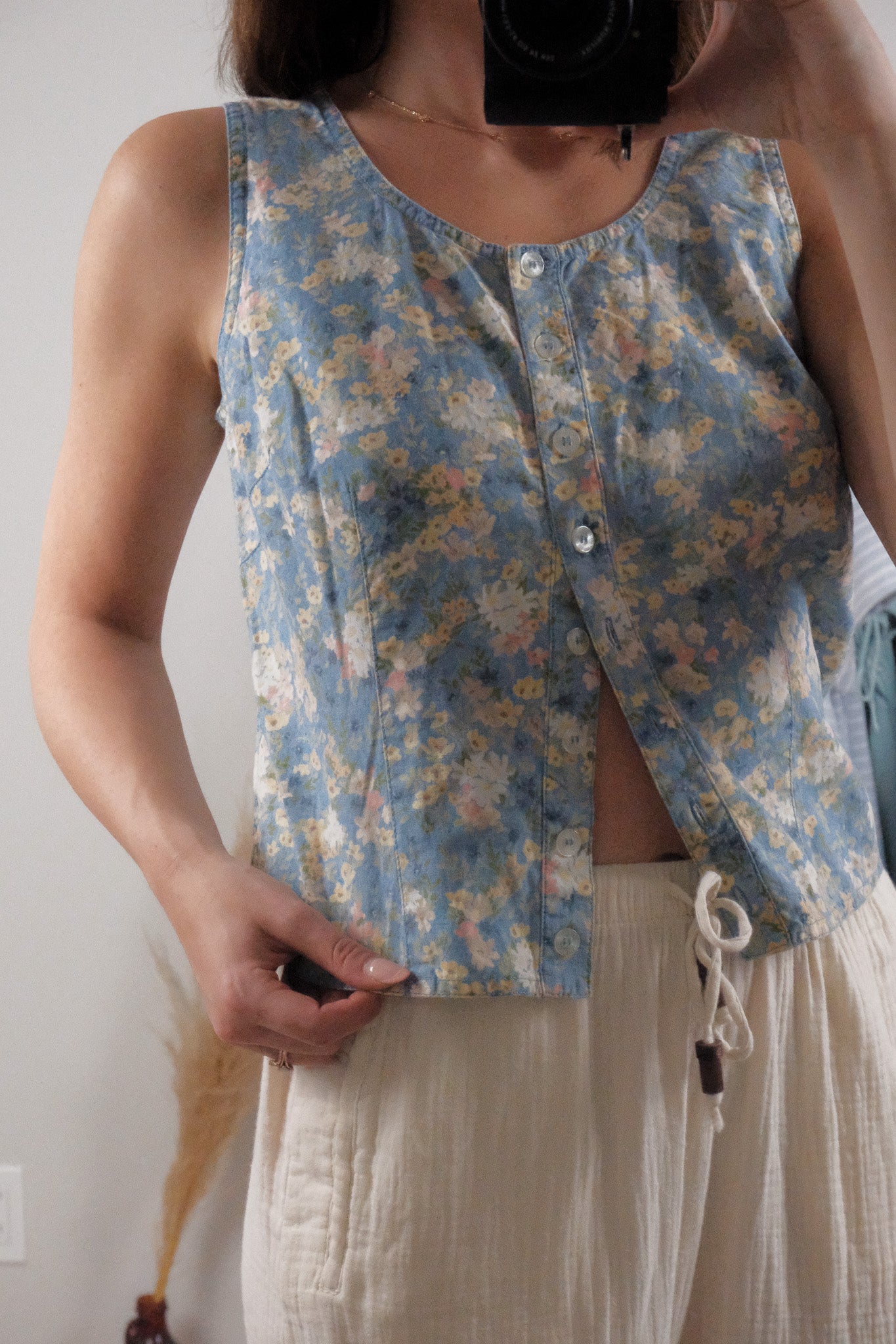 Vintage x Cotton Floral Cropped Blouse (4/6)