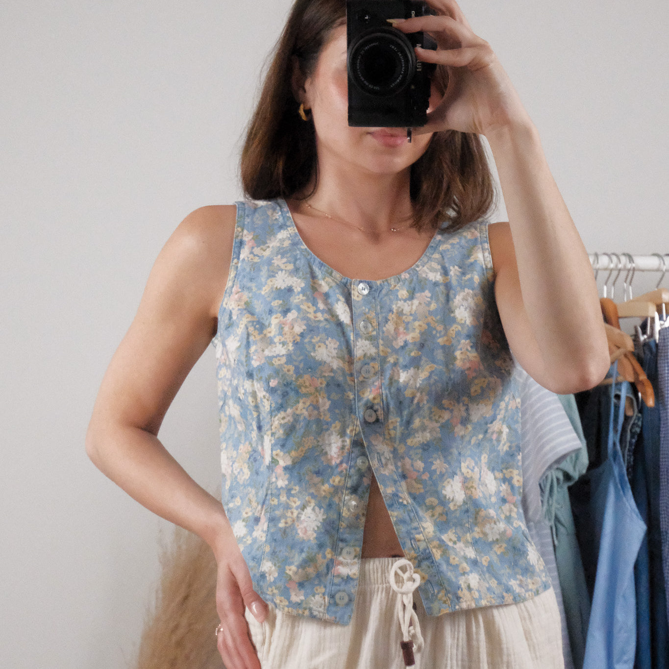 Vintage x Cotton Floral Cropped Blouse (4/6)