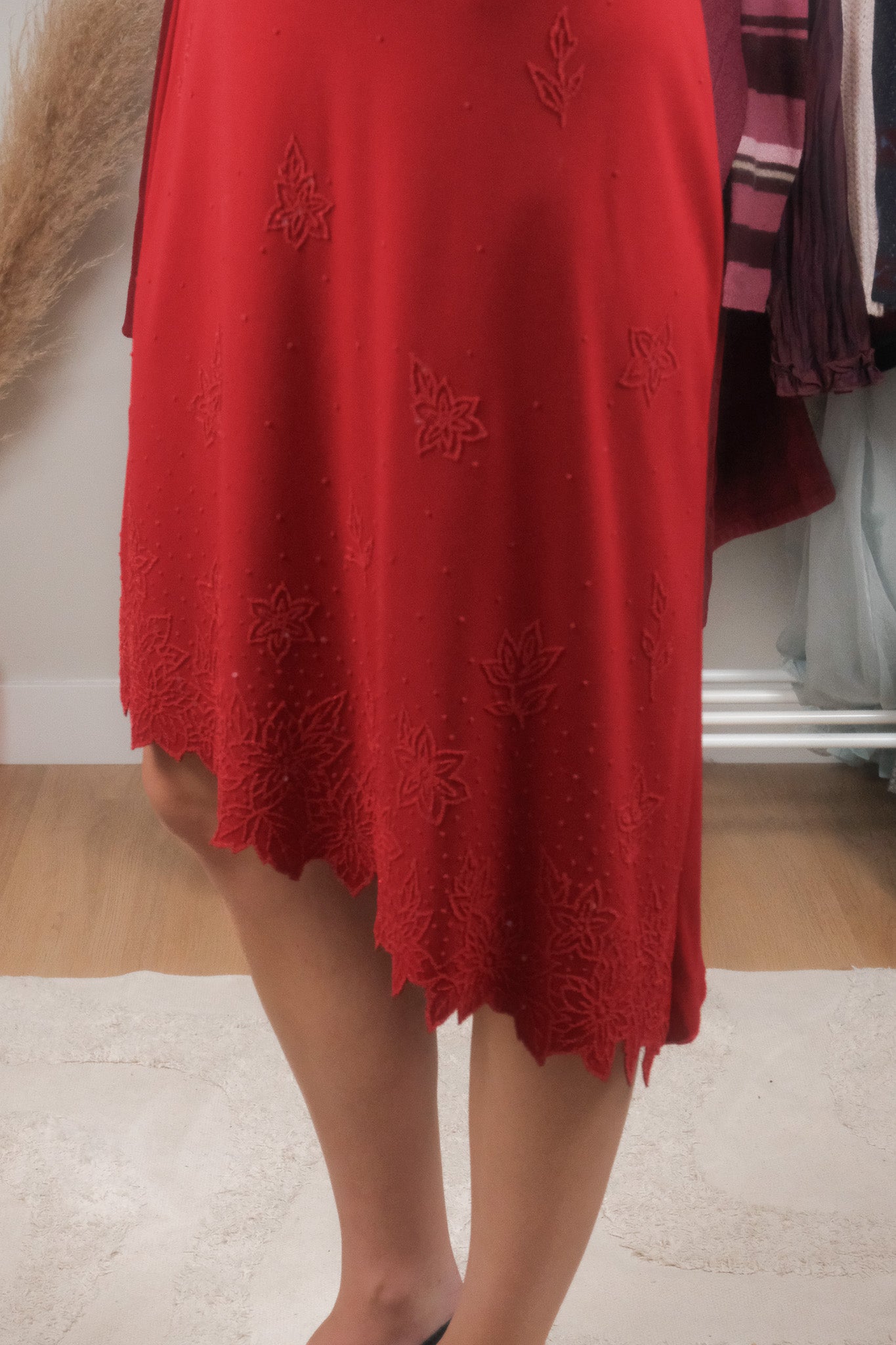 Vintage x Beaded/Sequin Asymmetrical Midi Dress (S)