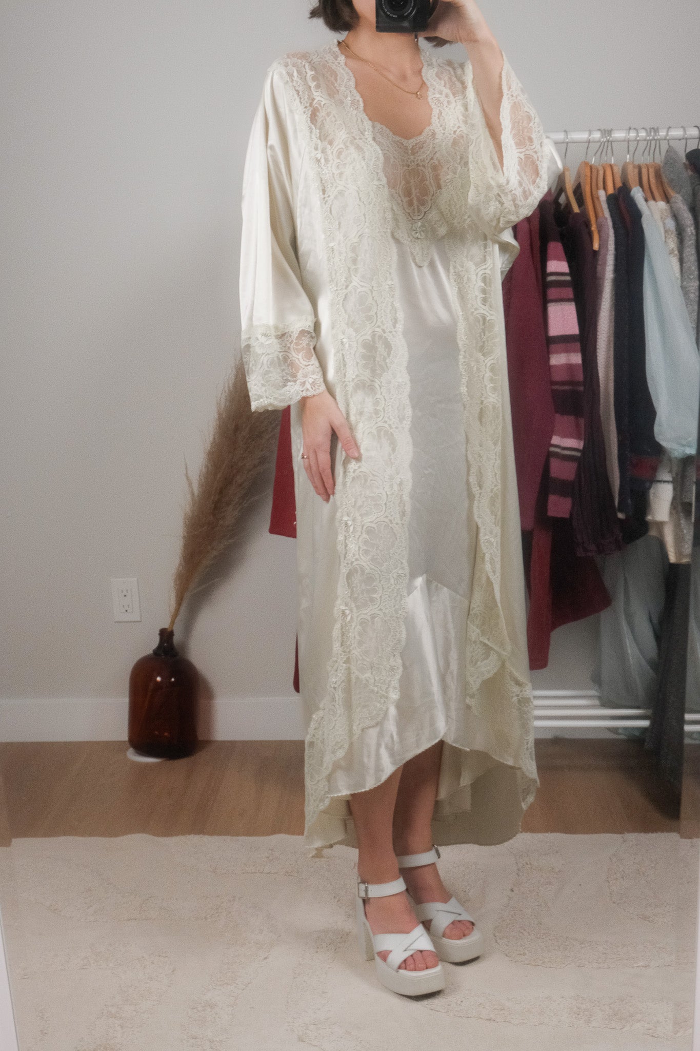 Made in Canada x Vintage x Robe + Slip Set (S)