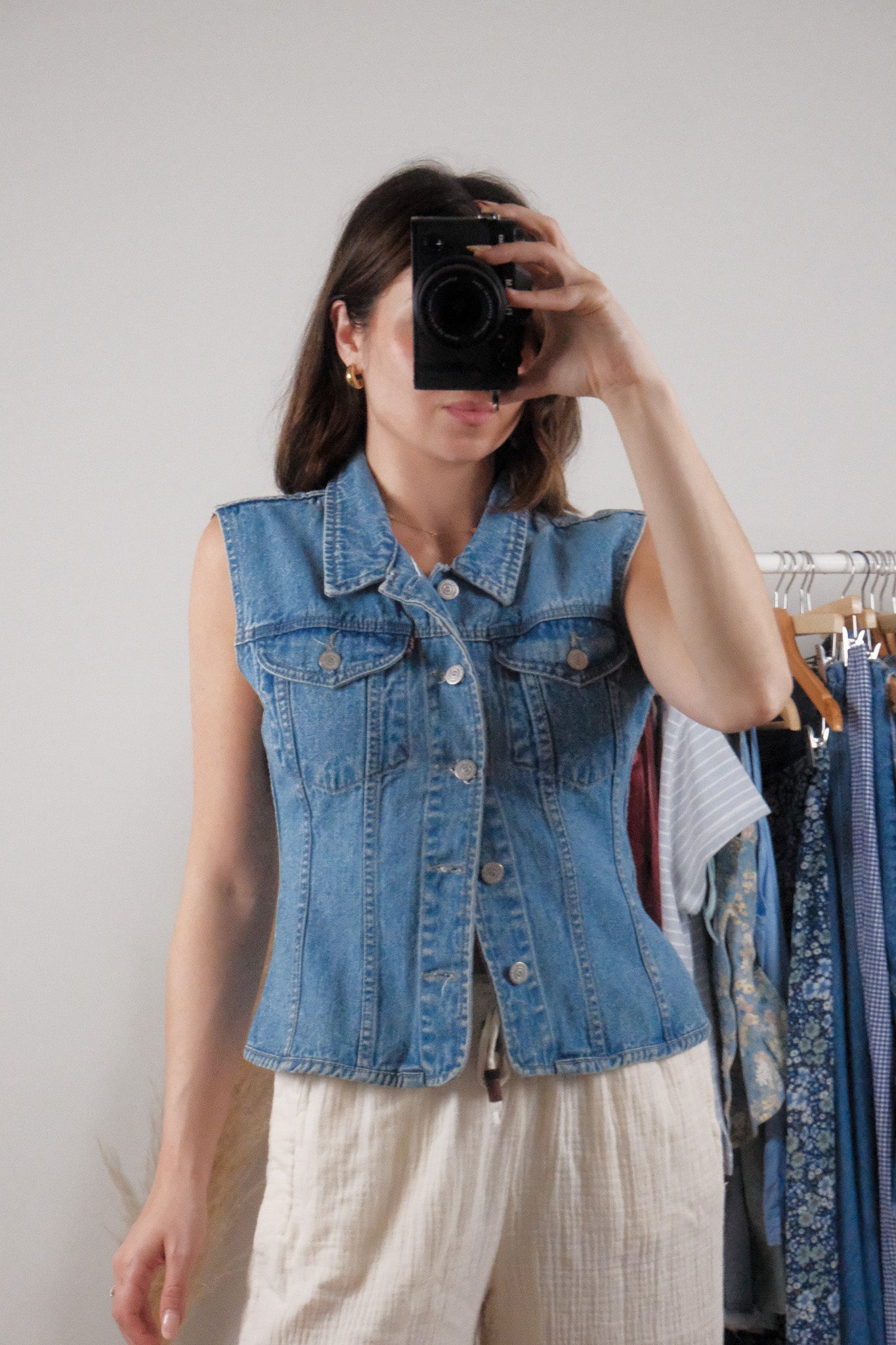 Vintage x Denim Fitted Vest (S)