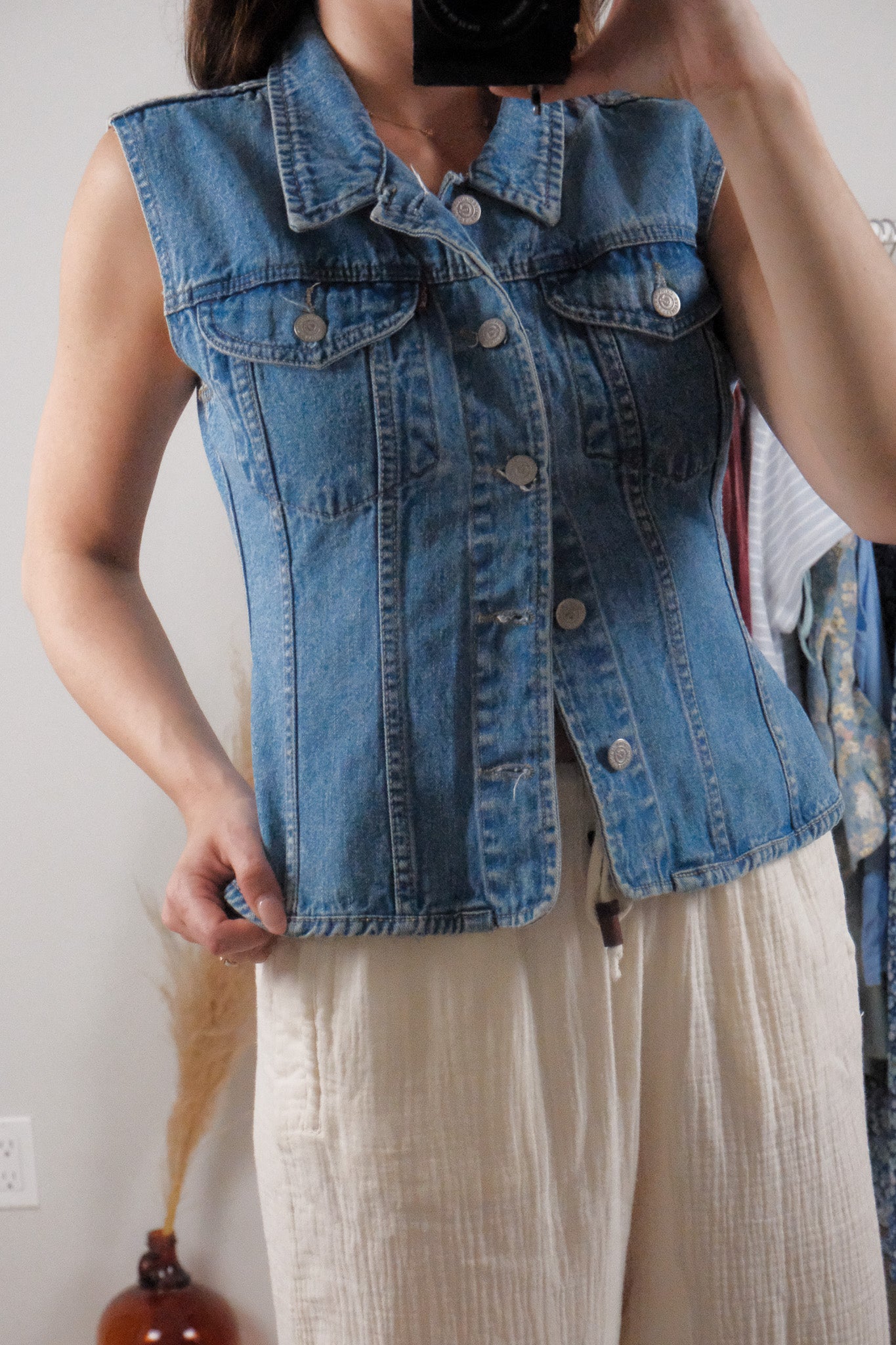 Vintage x Denim Fitted Vest (S)