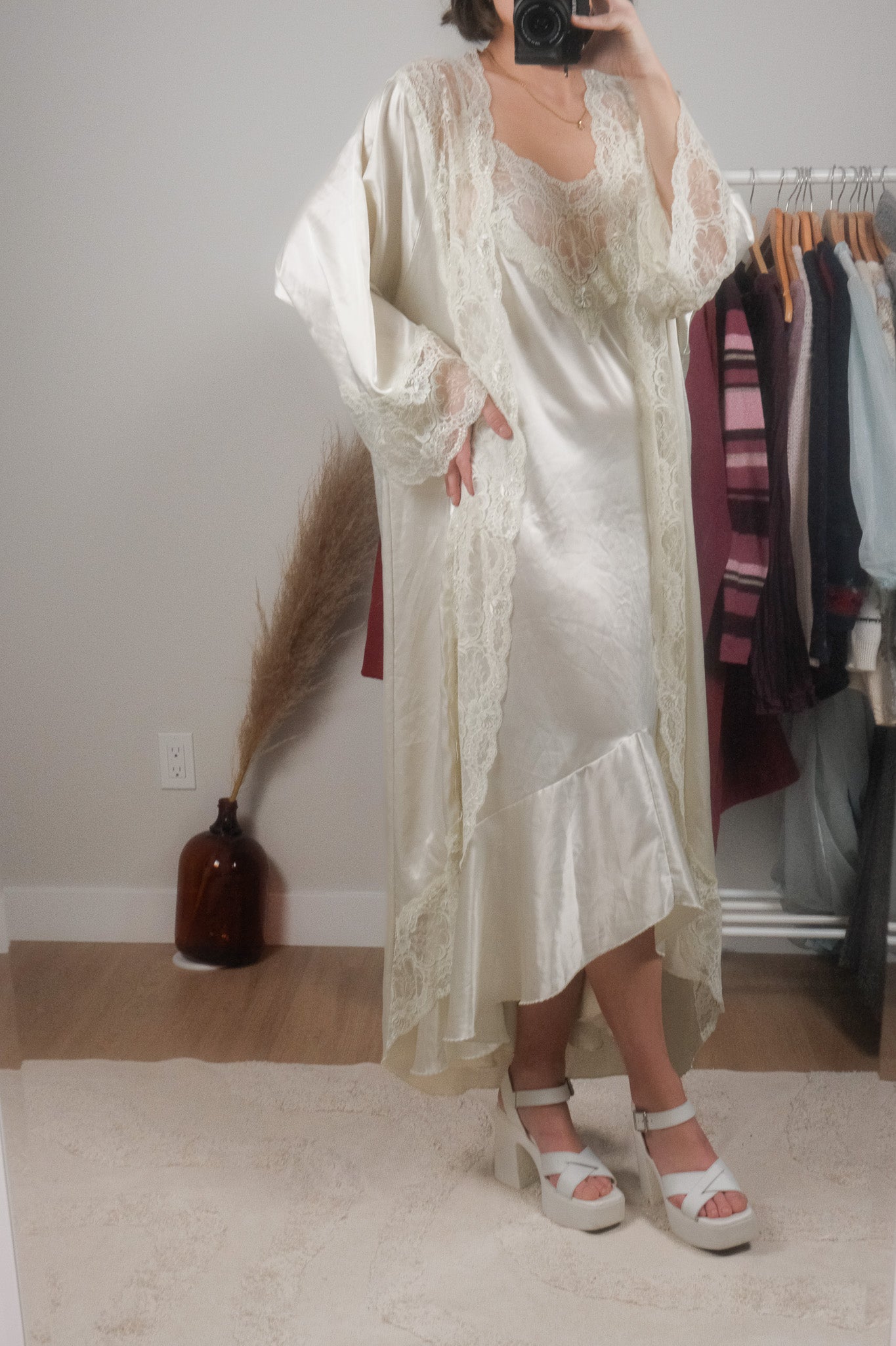 Made in Canada x Vintage x Robe + Slip Set (S)