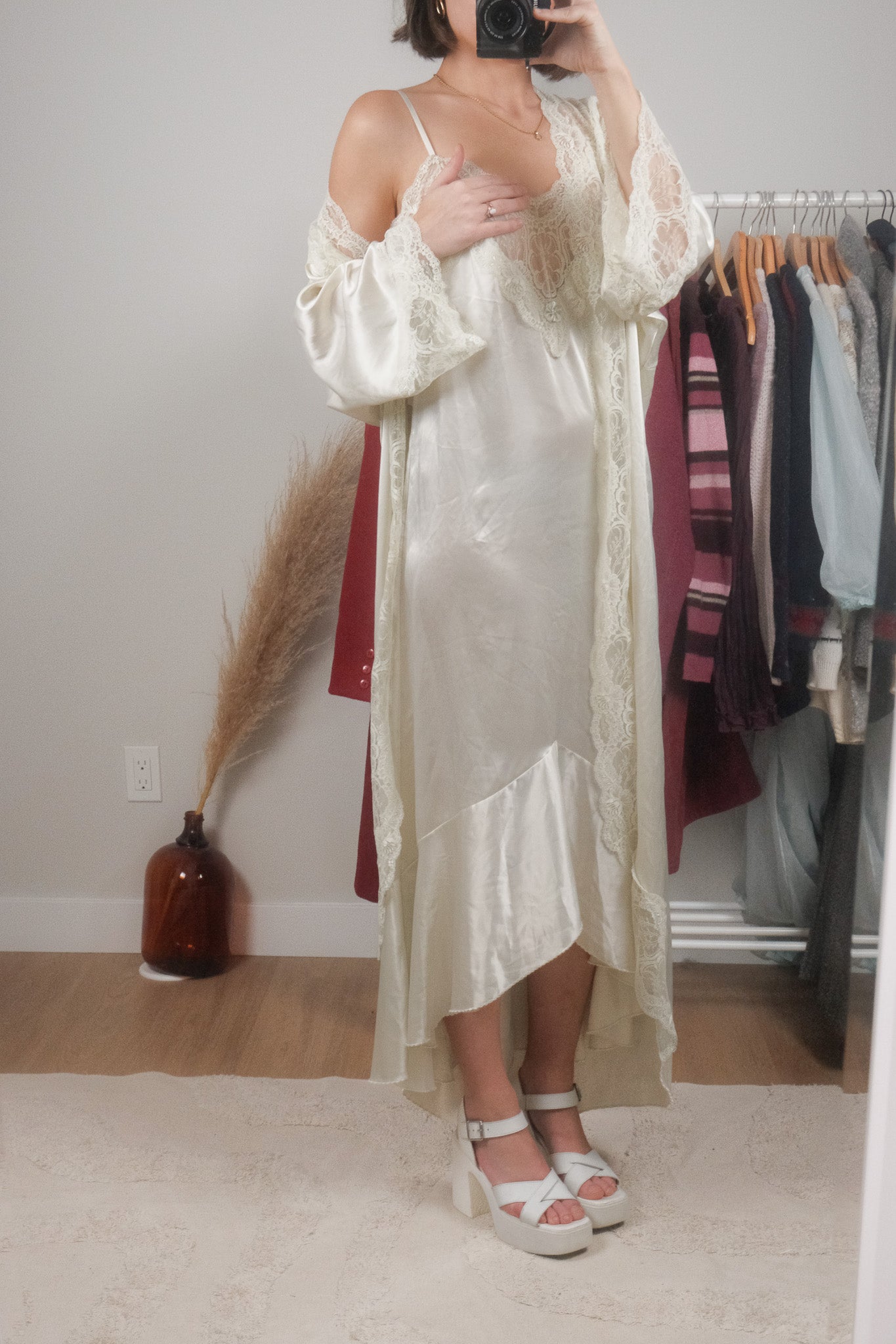 Made in Canada x Vintage x Robe + Slip Set (S)