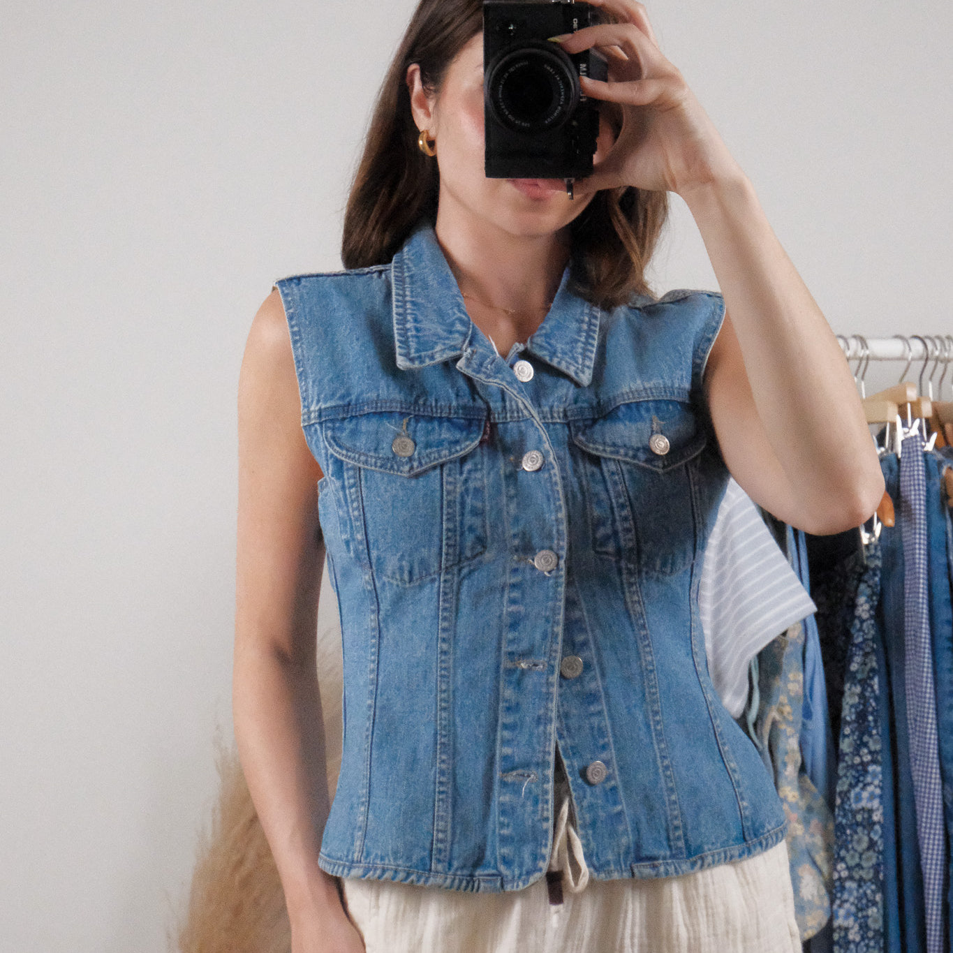 Vintage x Denim Fitted Vest (S)
