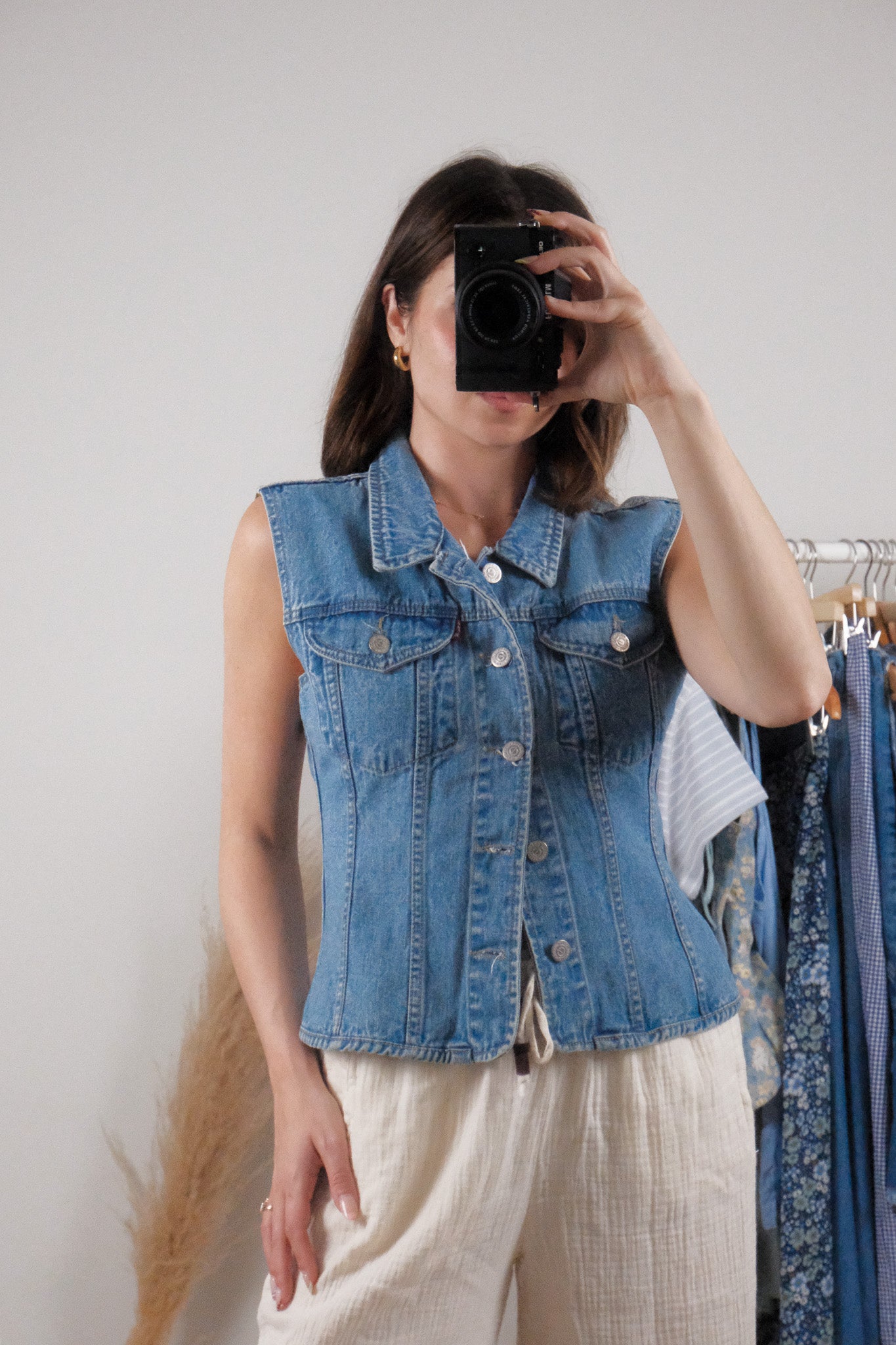 Vintage x Denim Fitted Vest (S)